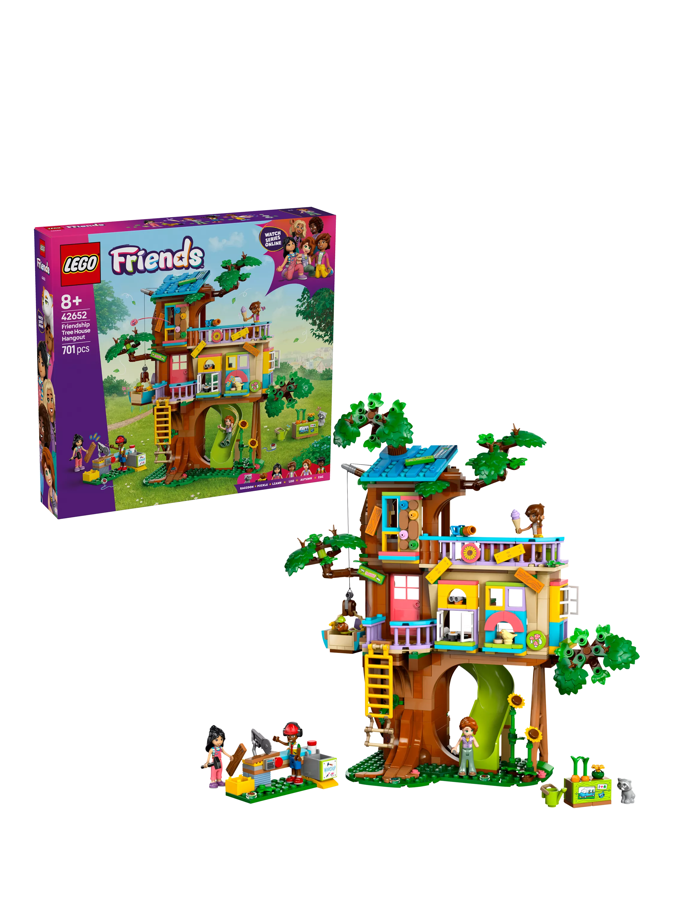 LEGO Friends Friendship Tree House Hangout 701-piece construction set for age 8+, imported from the UK