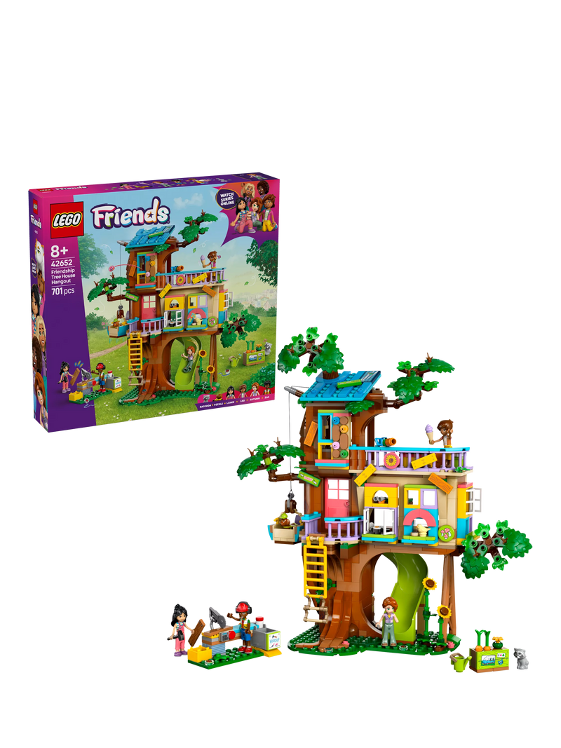 LEGO Friends Friendship Tree House Hangout 701-piece construction set for age 8+, imported from the UK