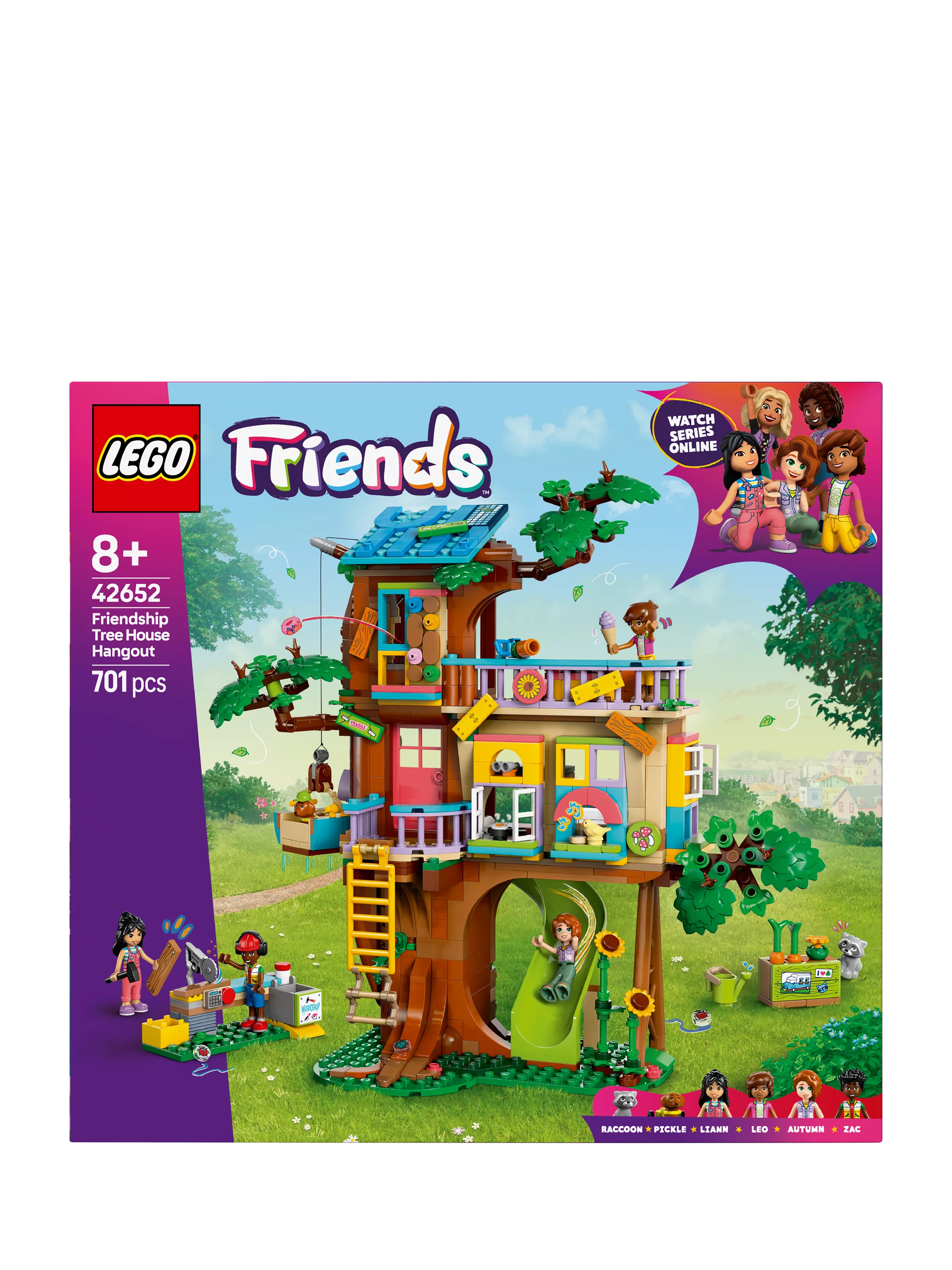 LEGO Friends Friendship Tree House Hangout 701-piece construction set for age 8+, imported from the UK