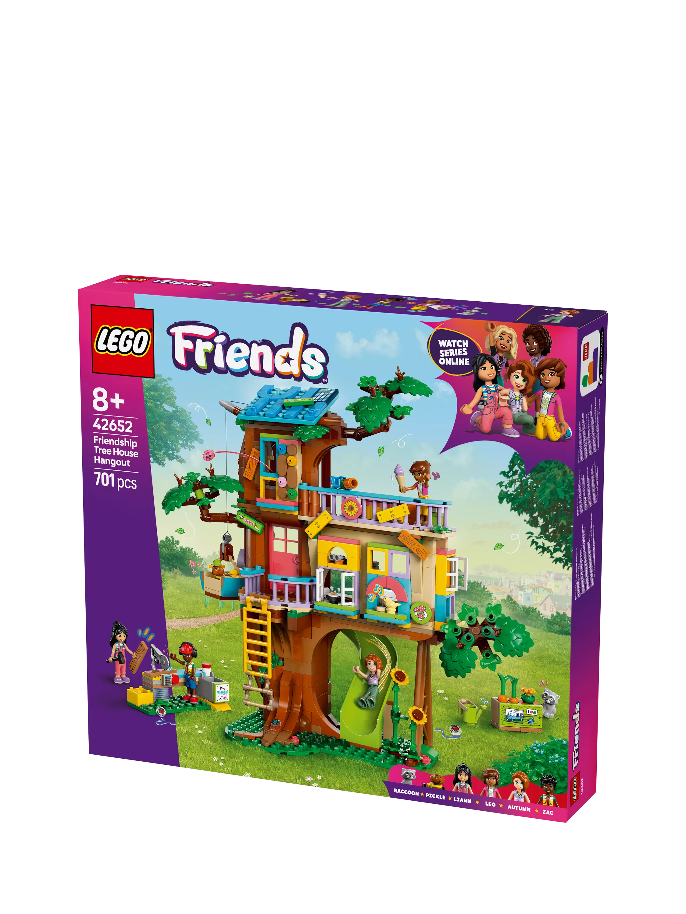 LEGO Friends Friendship Tree House Hangout 701-piece construction set for age 8+, imported from the UK