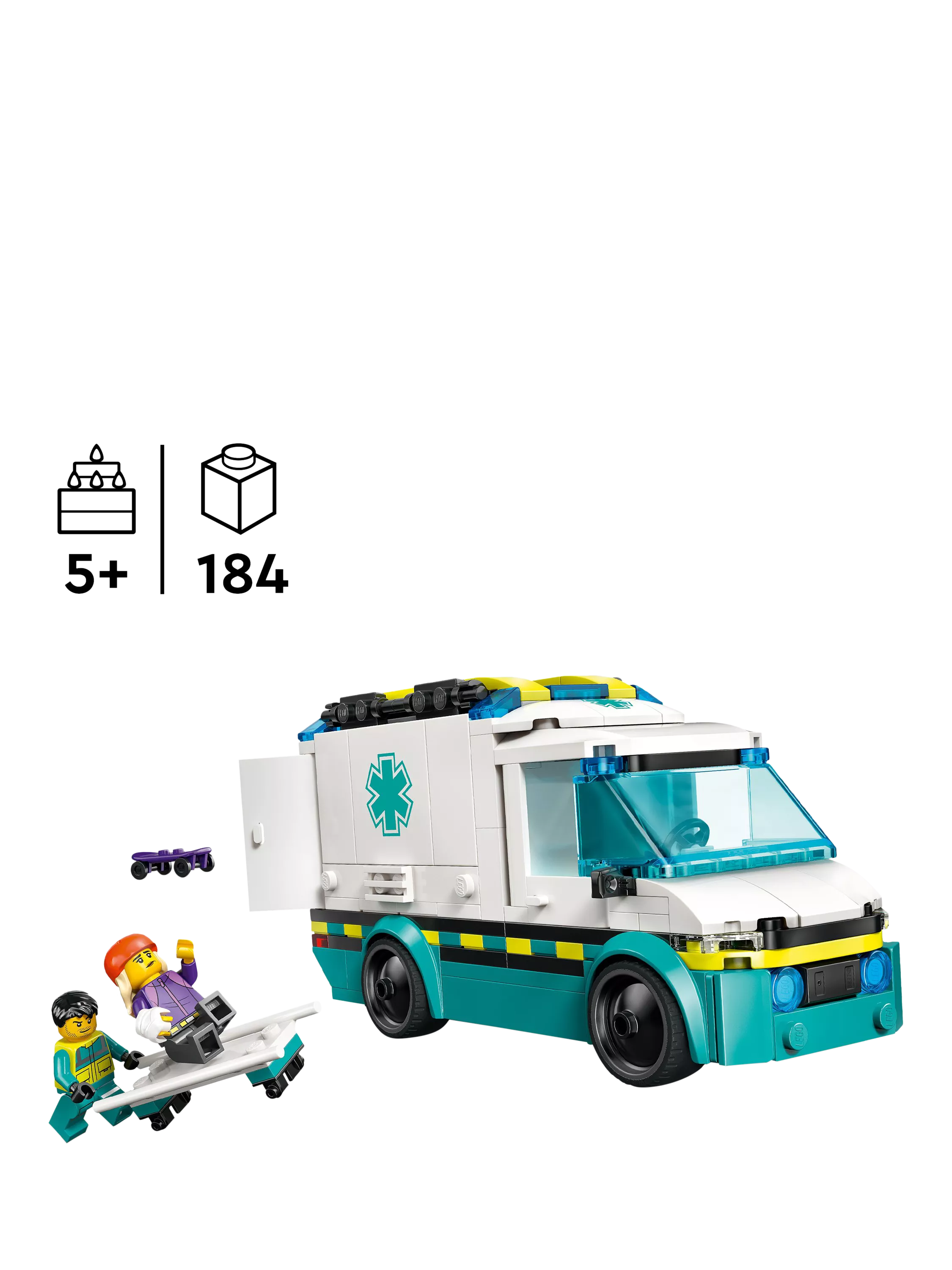 LEGO City emergency ambulance building set 184 pieces (British brand)