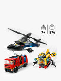 LEGO City building set with helicopter, fire engine, and submarine, UK version