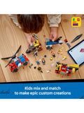 LEGO City building set with helicopter, fire engine, and submarine, UK version