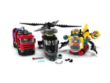 LEGO City building set with helicopter, fire engine, and submarine, UK version