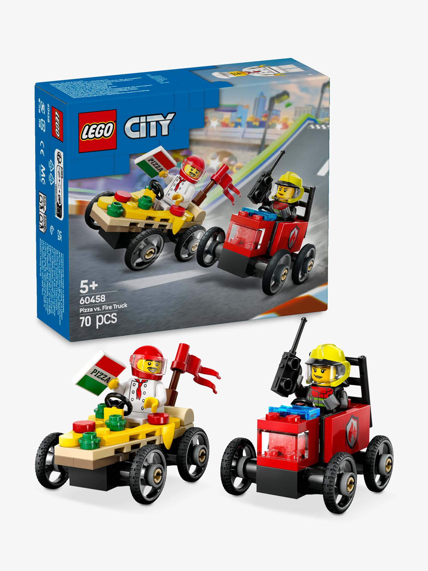 LEGO City Pizza vs Fire Truck Race Car Pack 60458, UK version