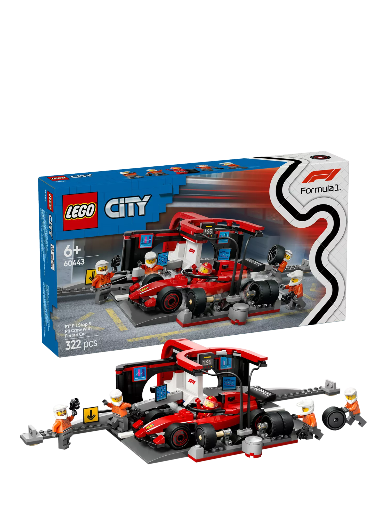 LEGO City F1 Pit Stop with Ferrari car set, imported from the UK
