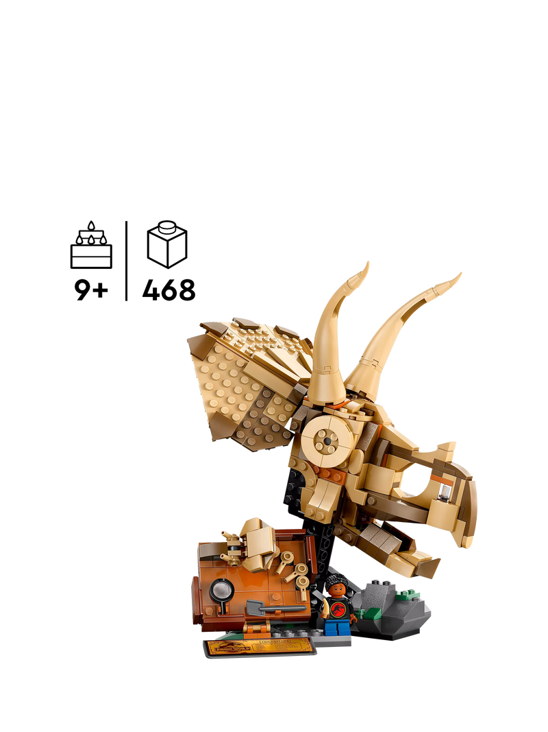 LEGO Jurassic World Triceratops skull building set 468 pieces (British brand)