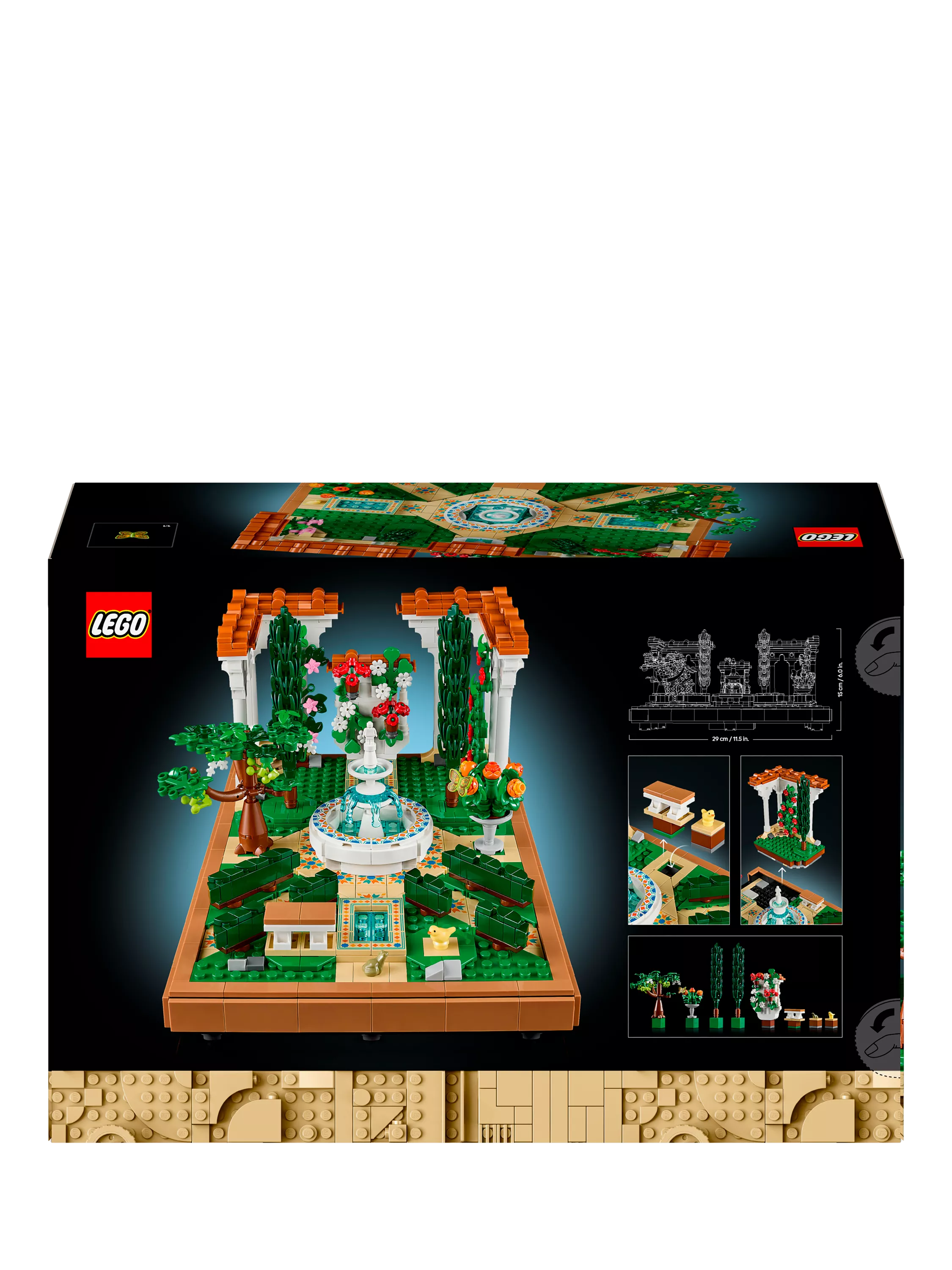 Lego Icons Fountain Garden building set, UK version