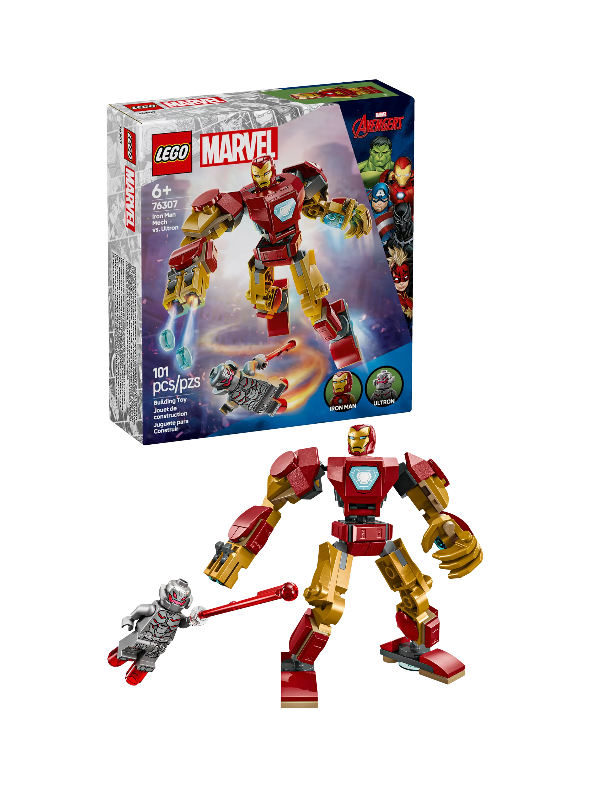 LEGO Iron Man Mech vs Ultron building toy set 101 pieces UK version