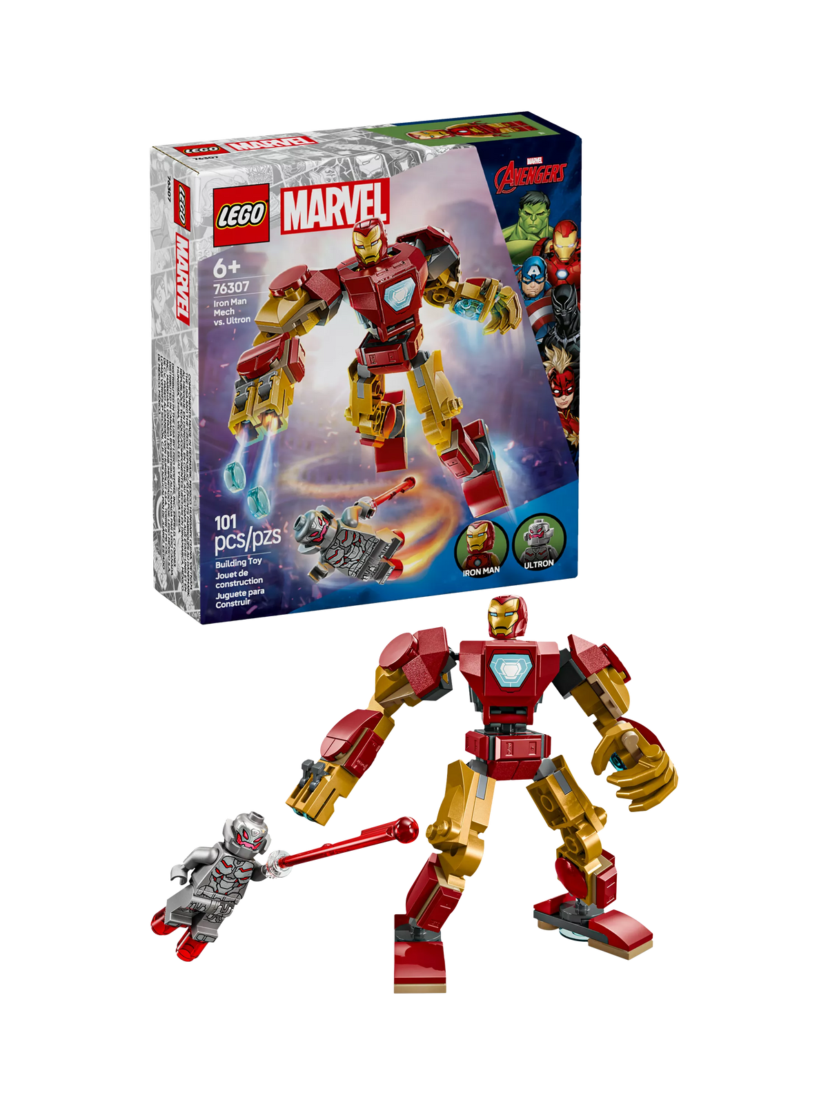 LEGO Iron Man Mech vs Ultron building toy set 101 pieces UK version