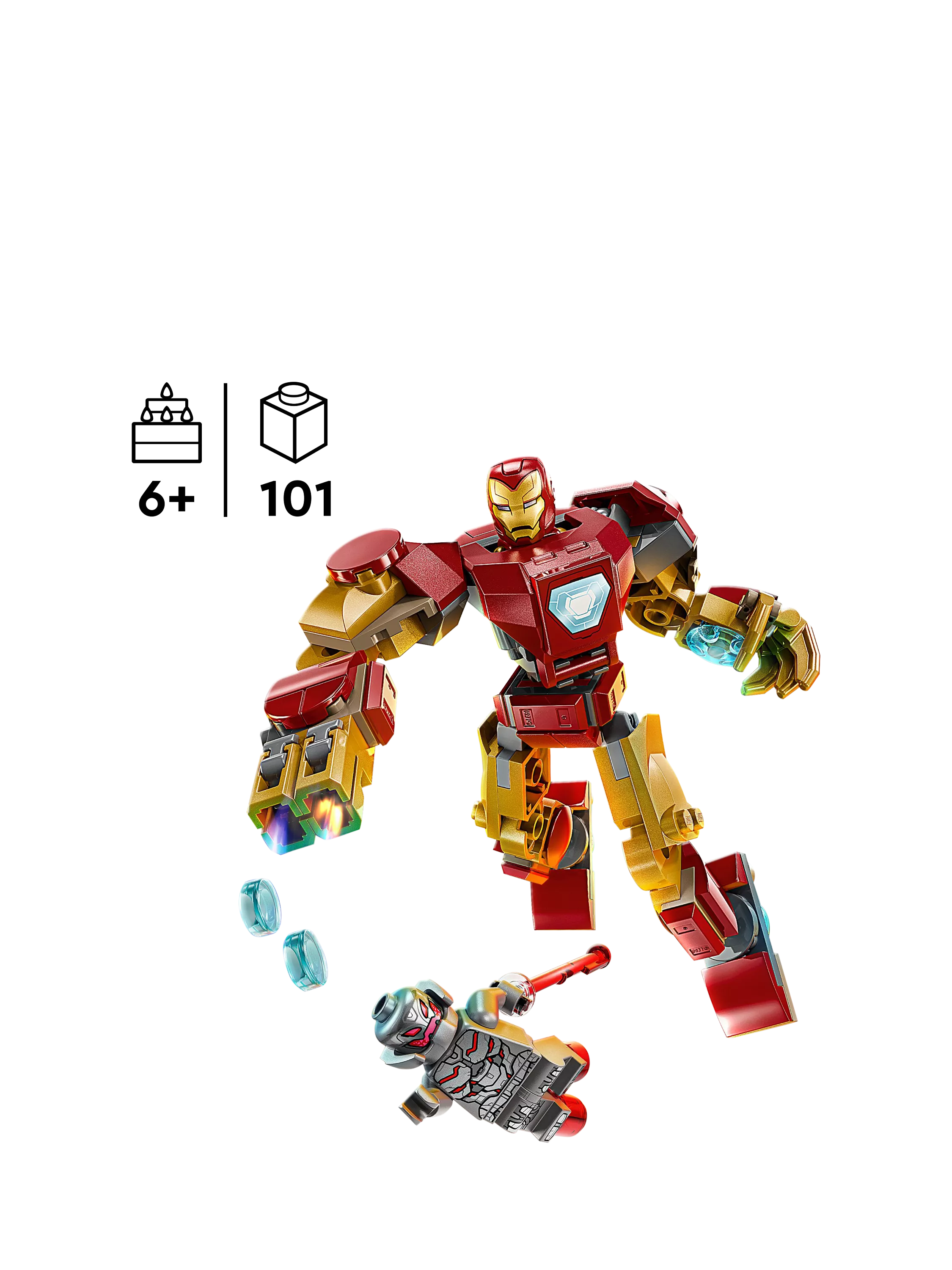 LEGO Iron Man Mech vs Ultron building toy set 101 pieces UK version