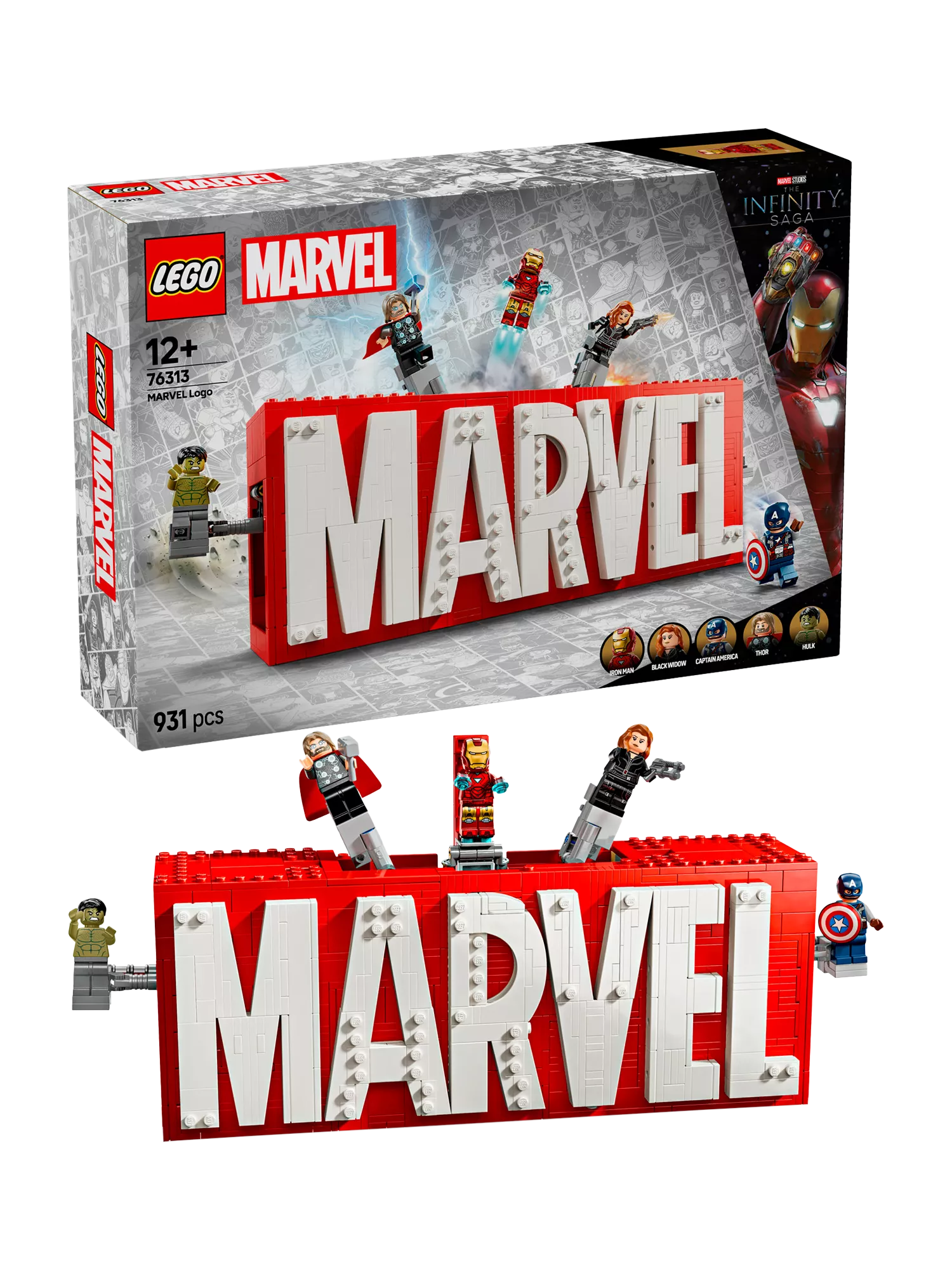 LEGO Marvel Logo & Minifigures building toy set, UK version