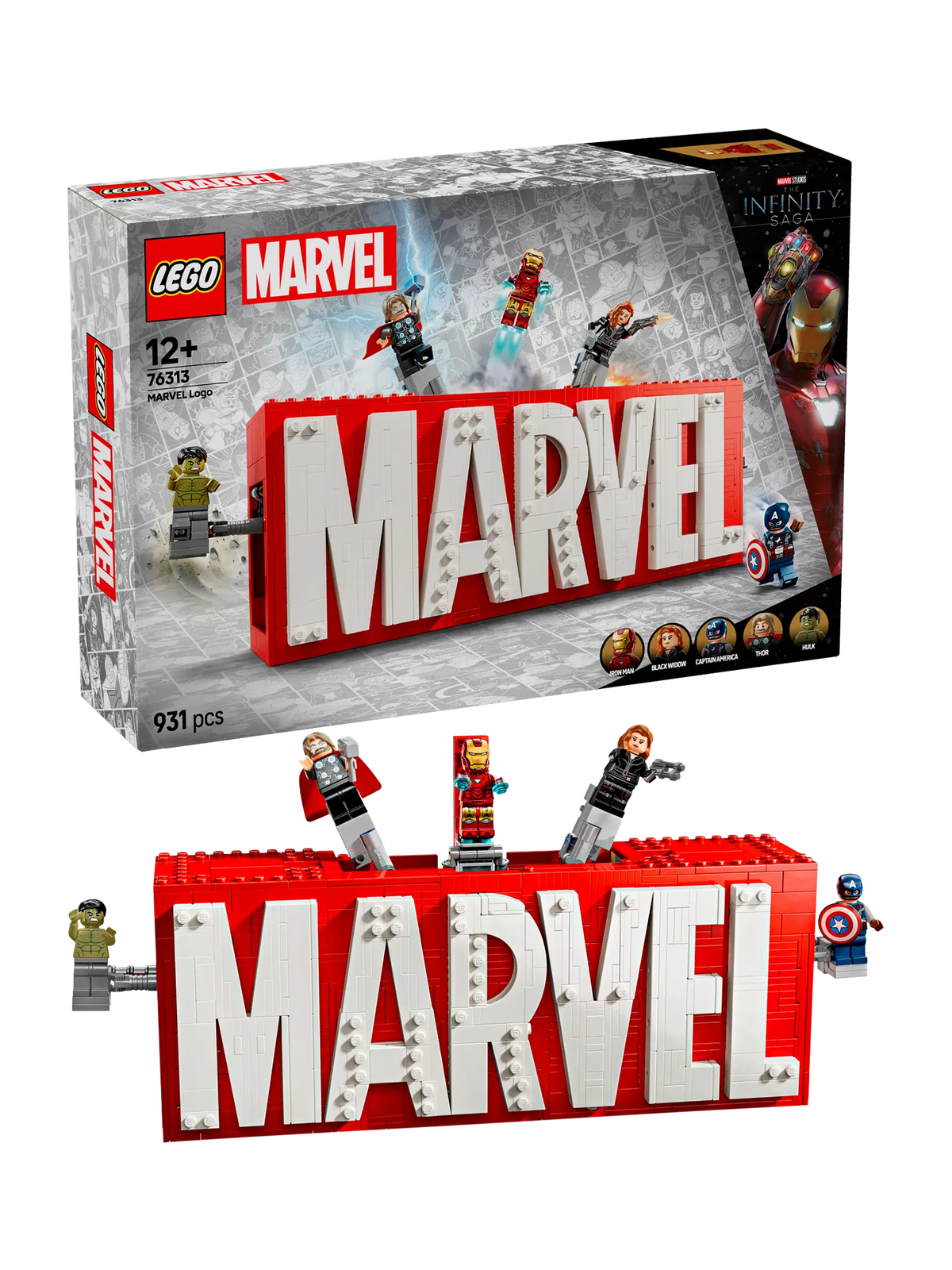 LEGO Marvel Logo & Minifigures building toy set, UK version