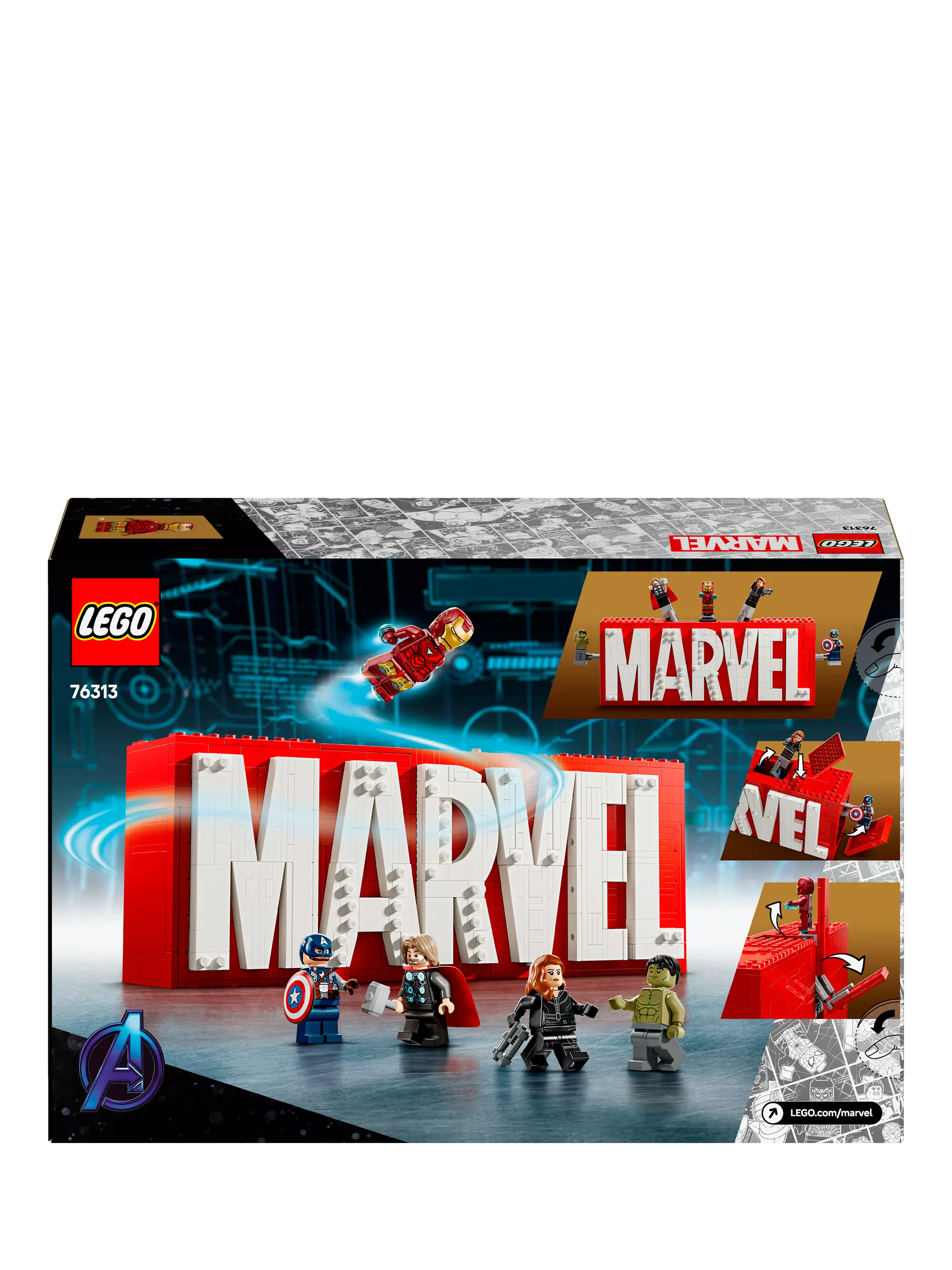 LEGO Marvel Logo & Minifigures building toy set, UK version