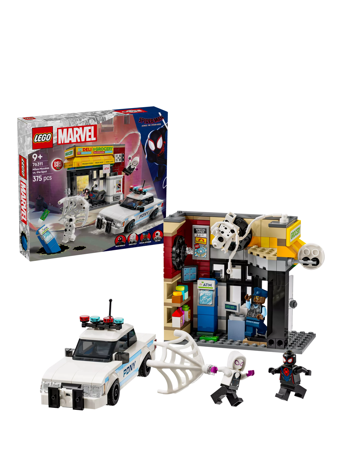 LEGO Marvel Spider-Verse Miles Morales vs The Spot building toy set, UK version