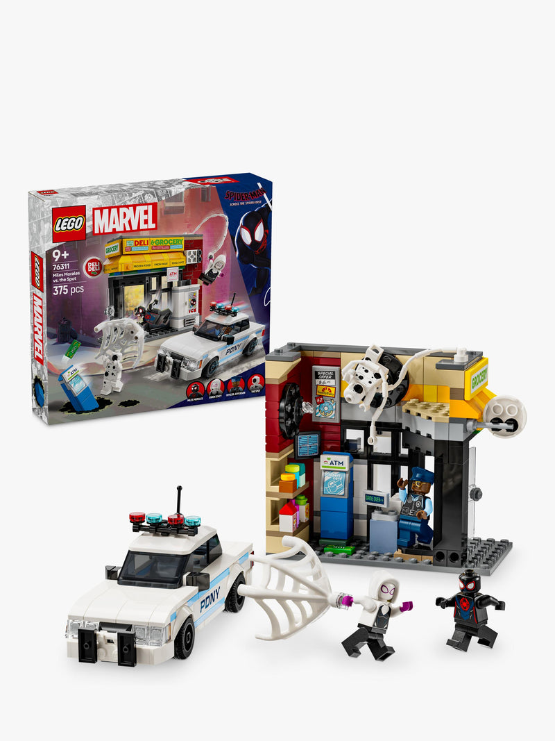 LEGO Marvel Spider-Verse Miles Morales vs The Spot building toy set, UK version