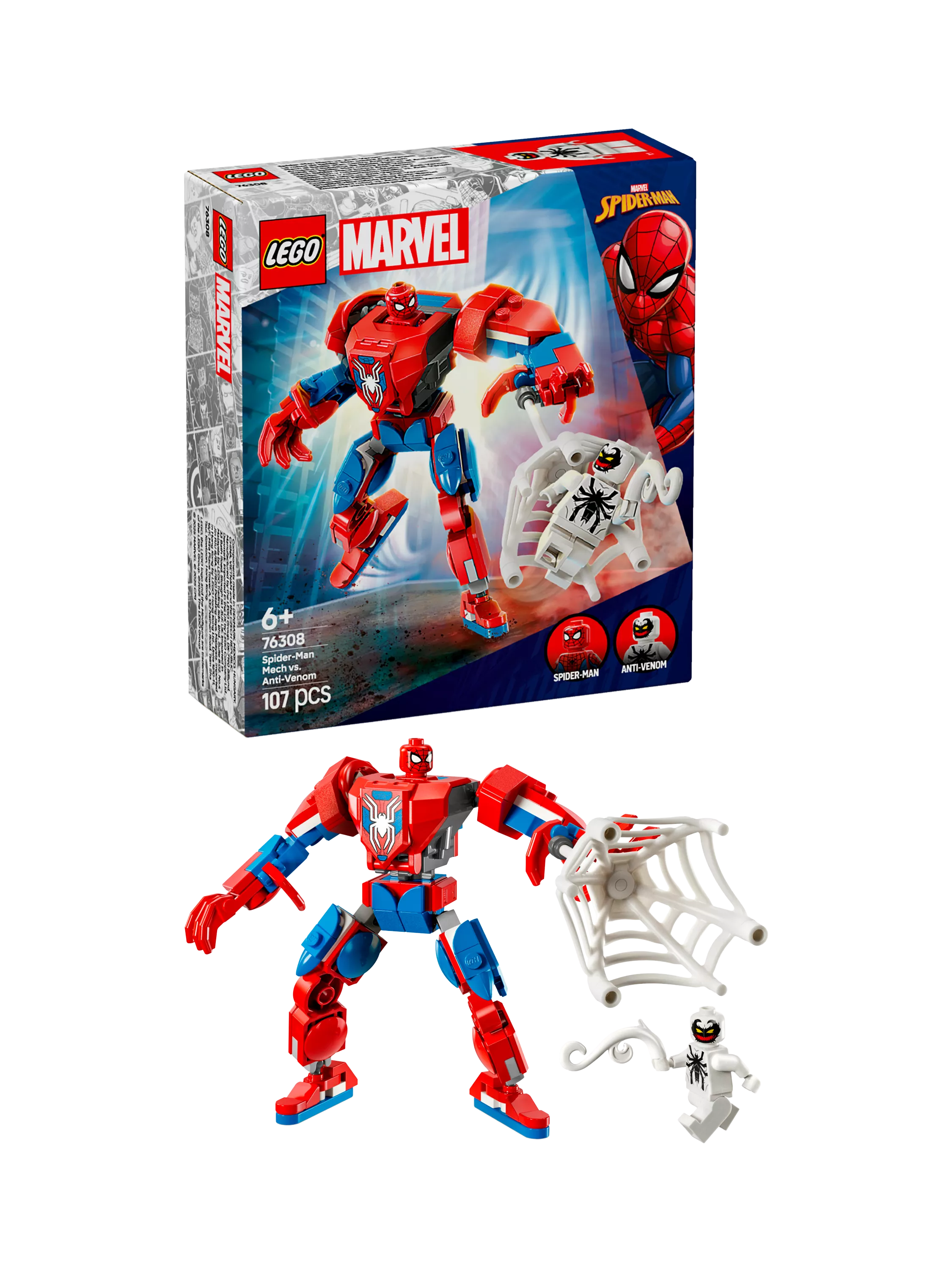 Lego Marvel Spider-Man Mech vs. Anti-Venom Playset, UK version
