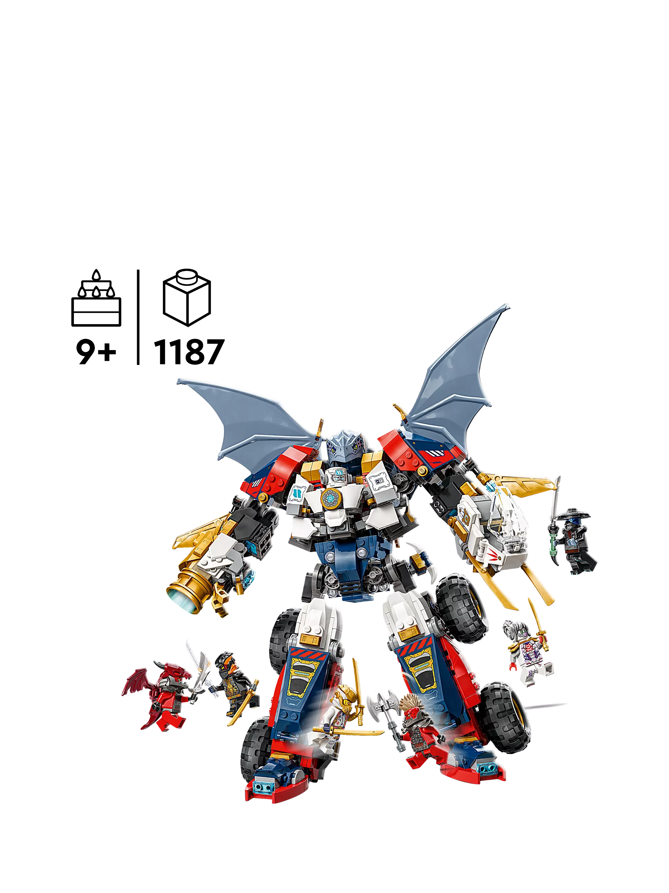 LEGO NINJAGO Dragons Rising Zane's Ultra Combiner Mech building set, UK version