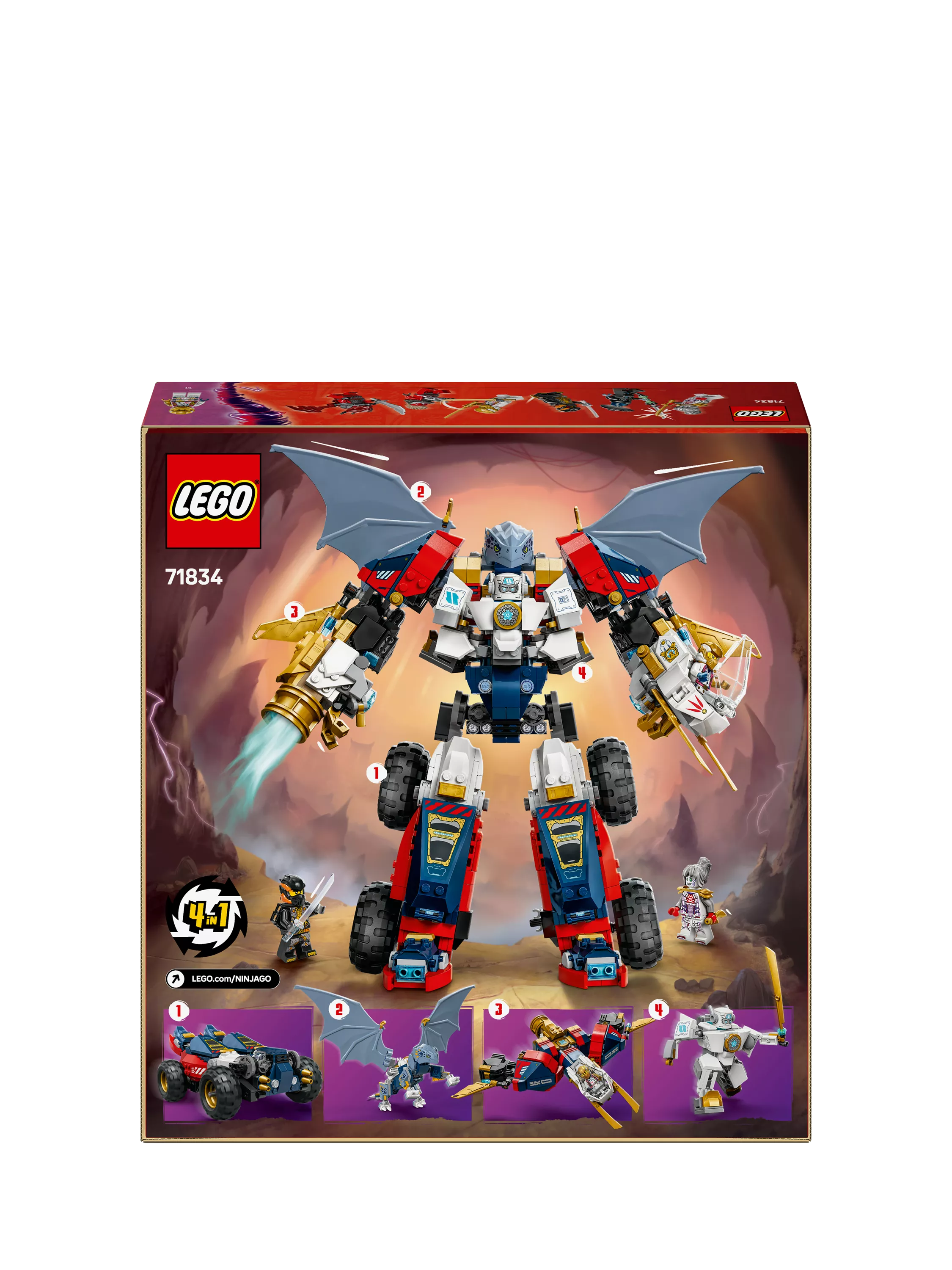 LEGO NINJAGO Dragons Rising Zane's Ultra Combiner Mech building set, UK version