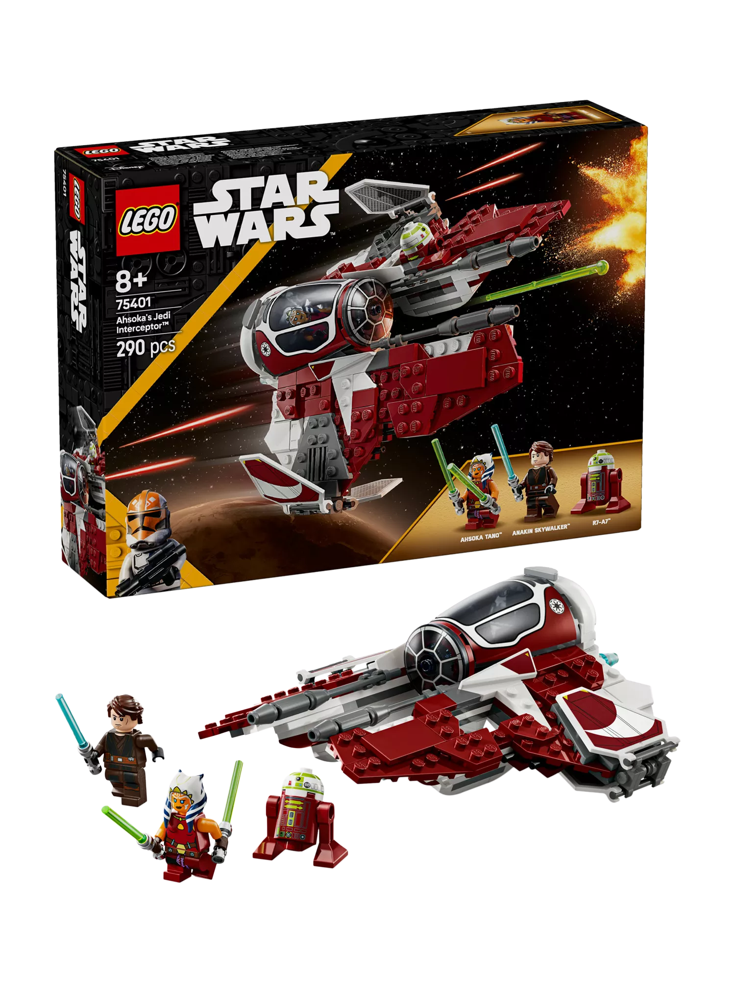 Lego Star Wars Ahsoka's Jedi Interceptor building toy, UK version