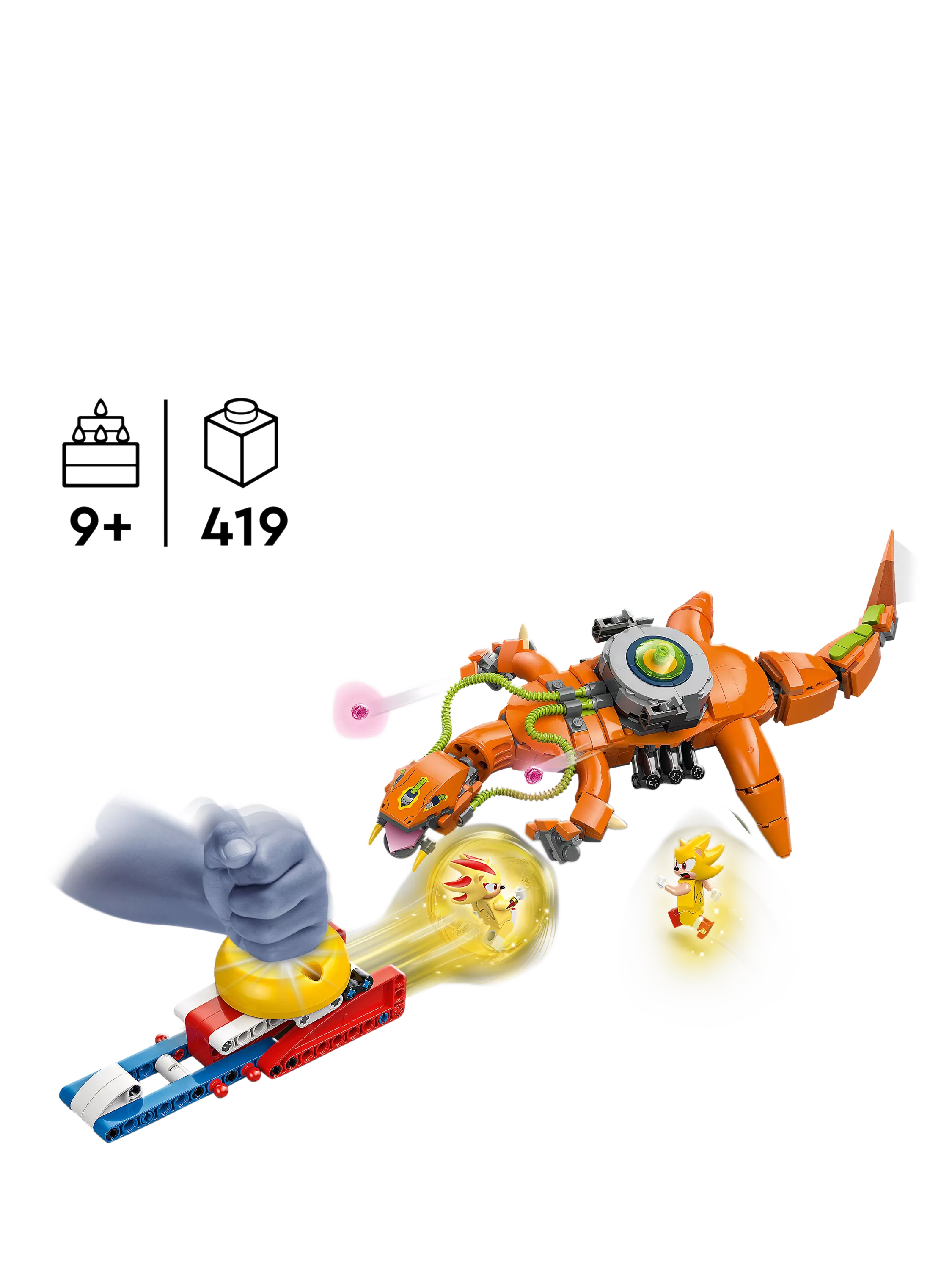 LEGO Sonic the Hedgehog Super Shadow vs. Biolizard building toy set, UK version