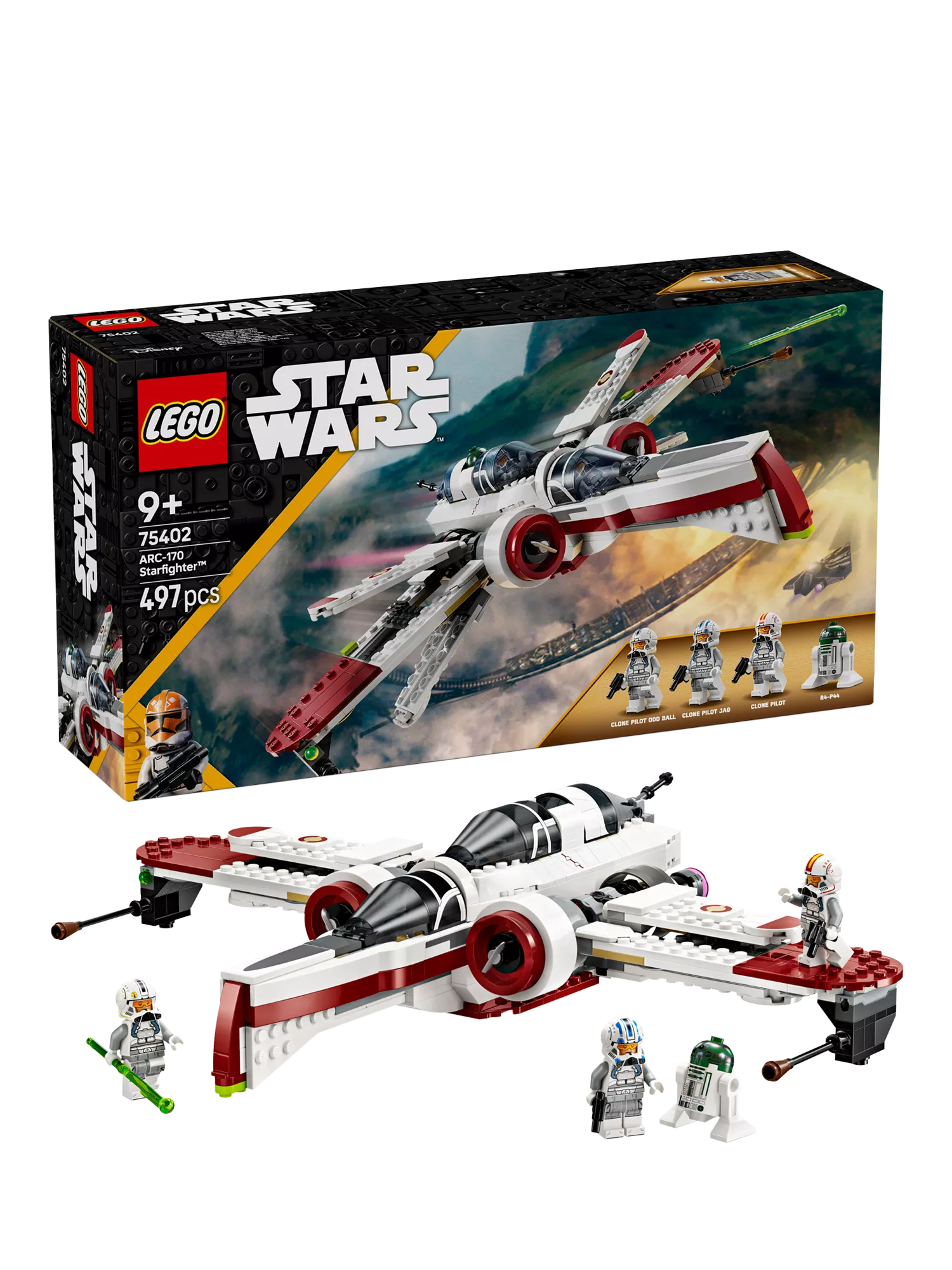 LEGO Star Wars ARC-170 Starfighter building toy set, UK version