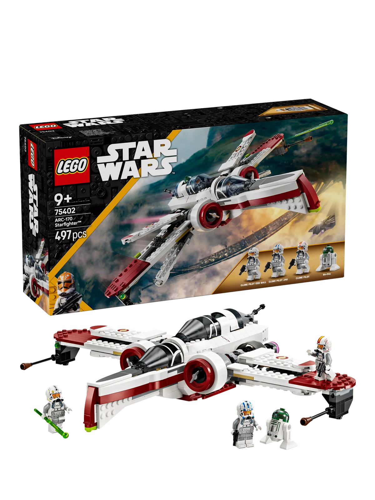 LEGO Star Wars ARC-170 Starfighter building toy set, UK version