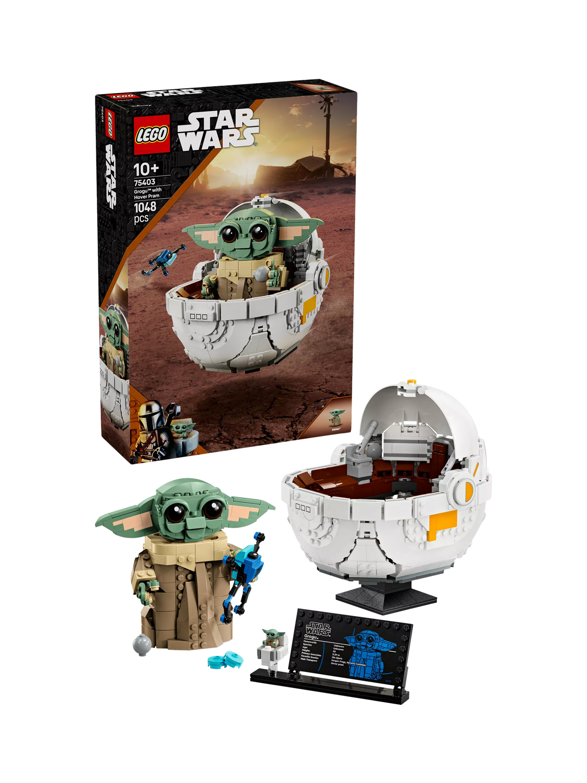 LEGO Star Wars Grogu with hover pram building toy - British product