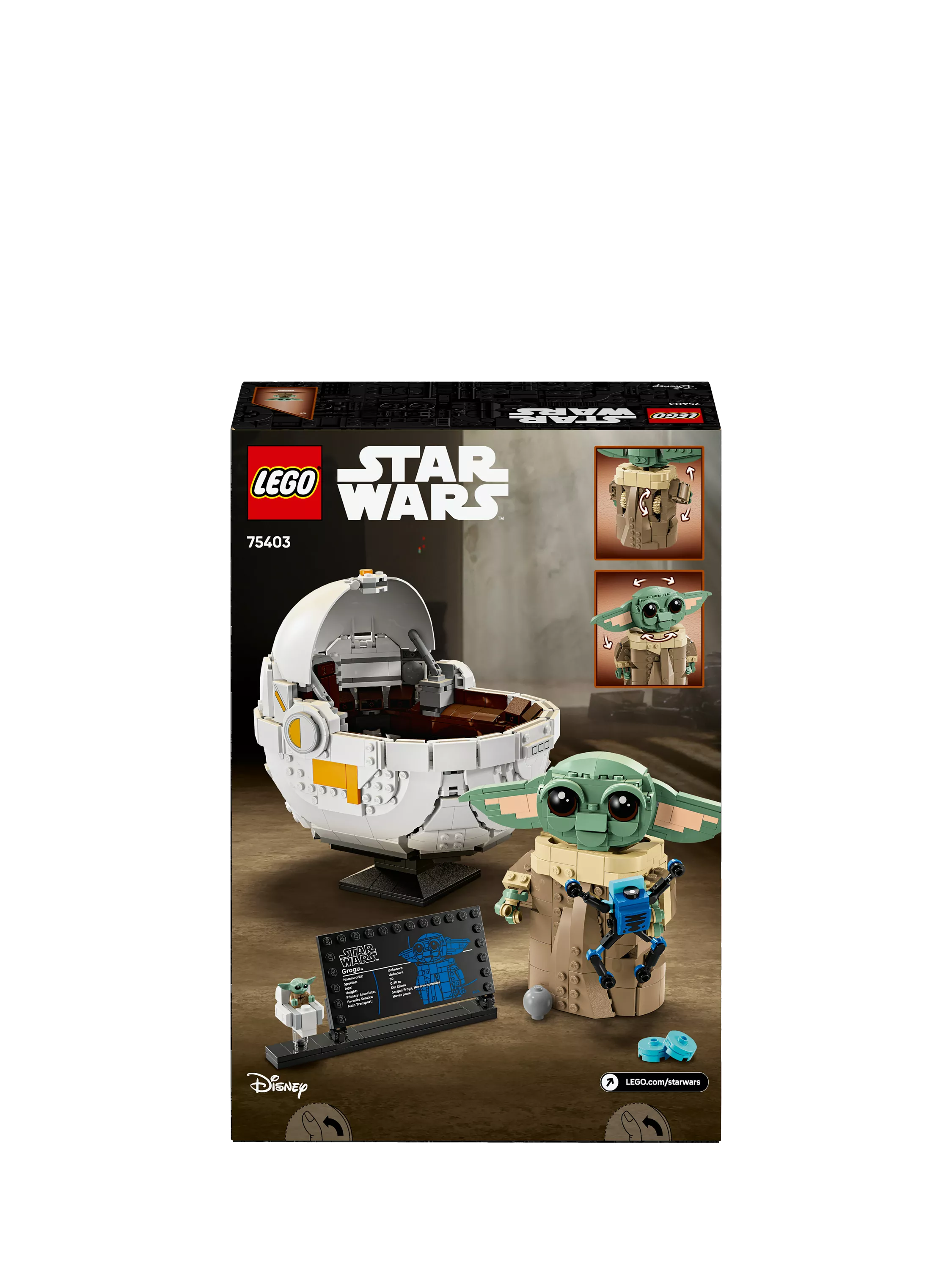 LEGO Star Wars Grogu with hover pram building toy - British product
