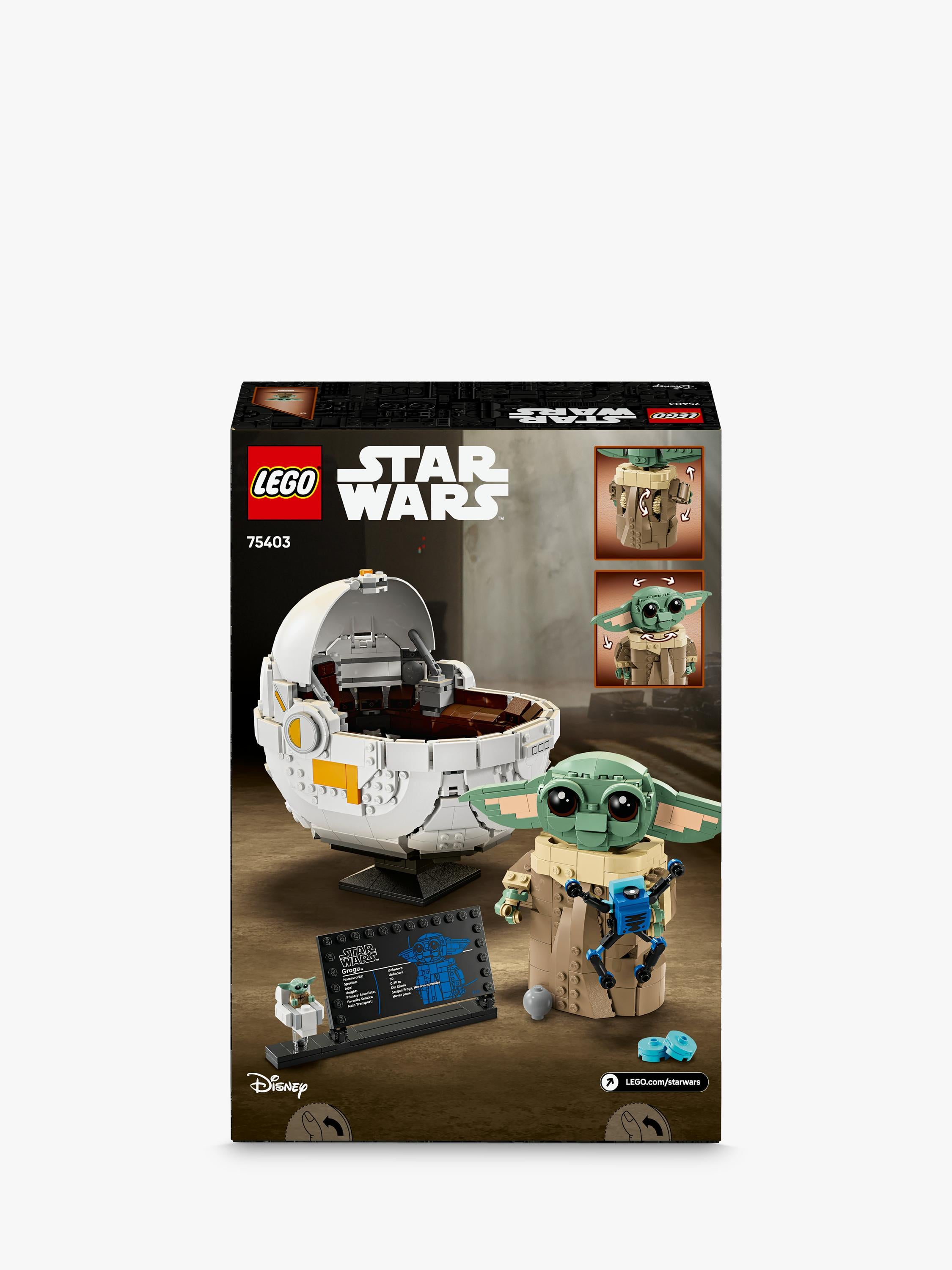 LEGO Star Wars Grogu with hover pram building toy - British product