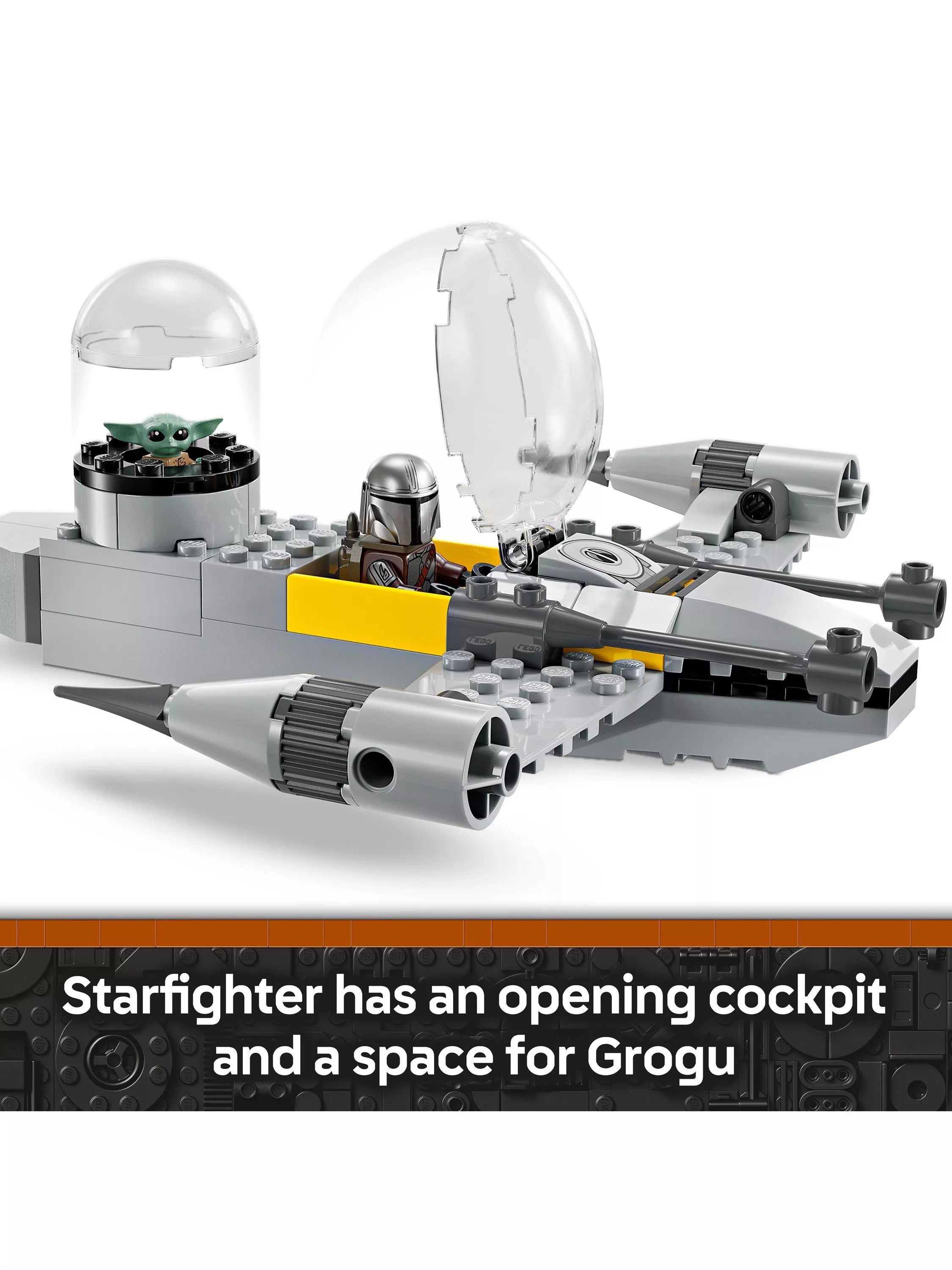 LEGO Mando and Grogu N-1 Starfighter building set, UK version