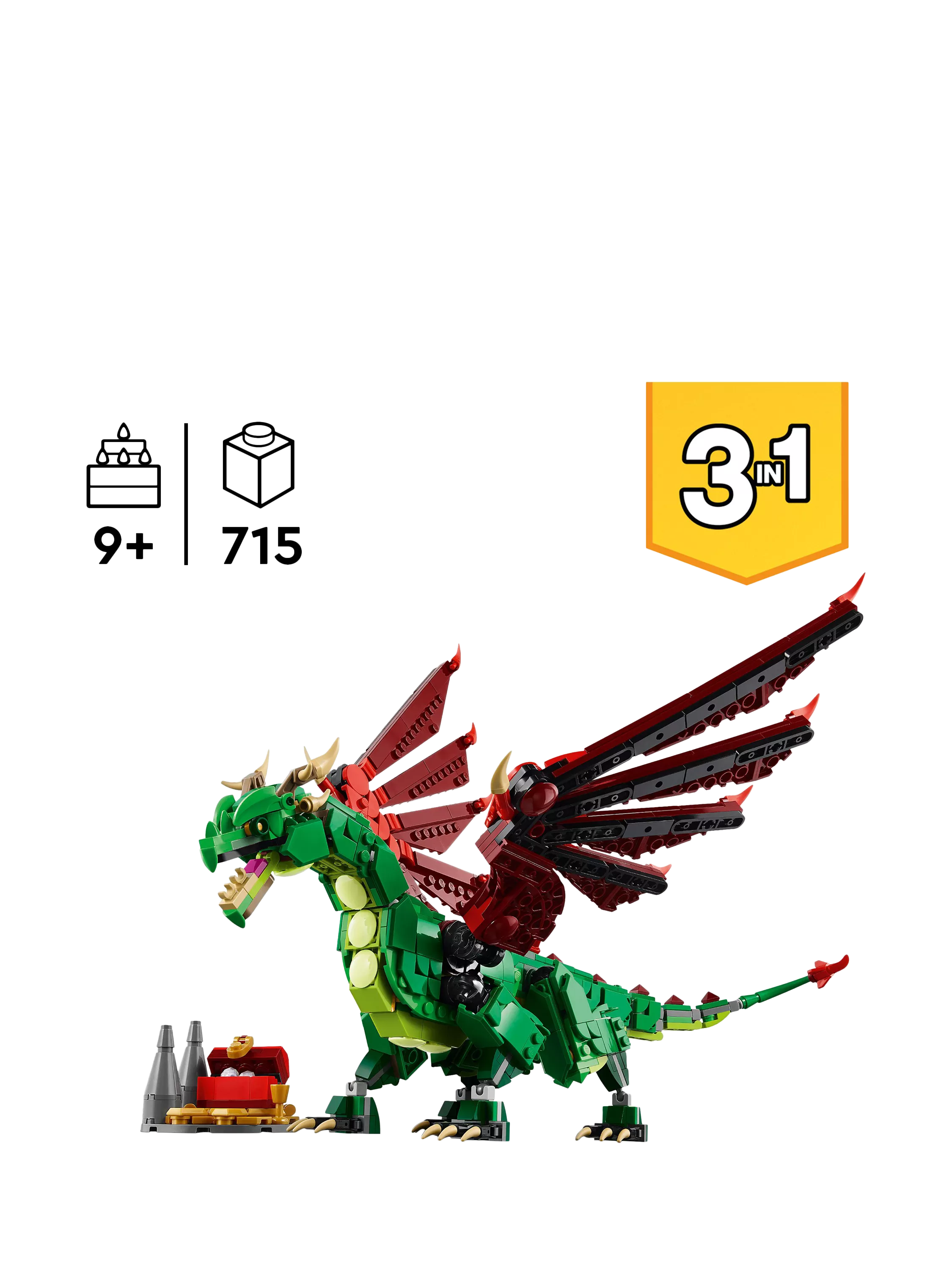 LEGO Medieval Dragon building toy set, UK version