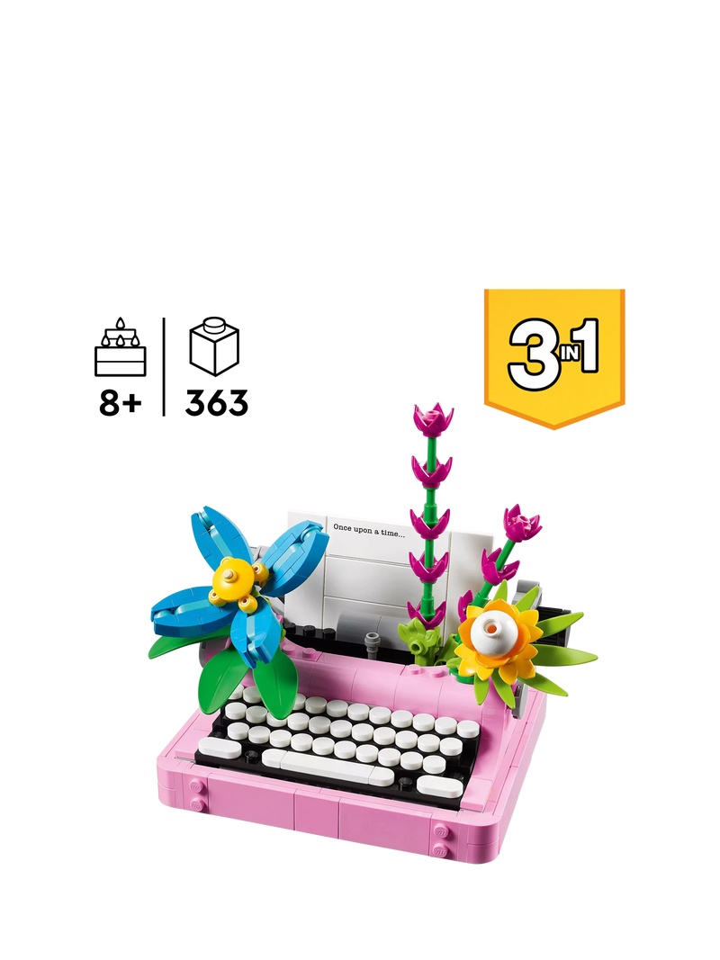 LEGO Creator Typewriter with Flowers construction set 363 pieces (British brand)