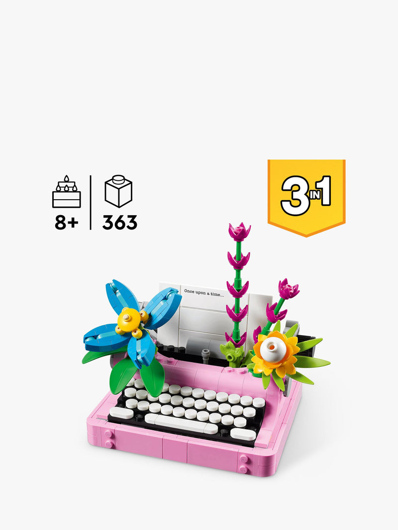 LEGO Creator Typewriter with Flowers construction set 363 pieces (British brand)