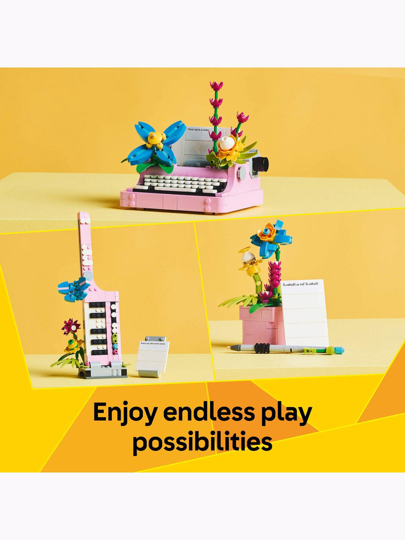 LEGO Creator Typewriter with Flowers construction set 363 pieces (British brand)