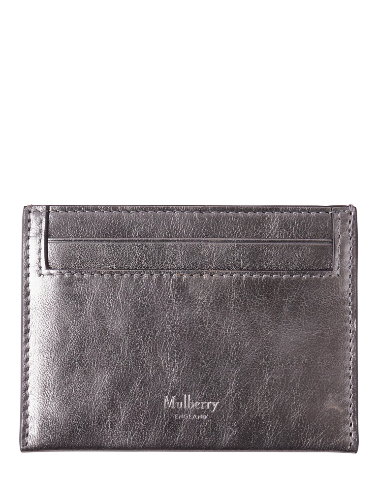 Mulberry Continental Calf Nappa Leather Credit Card Slip, Pewter