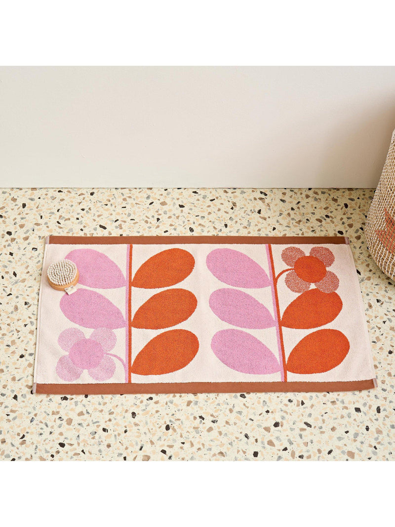 Orla Kiely stem bloom bath mat blush, imported from the UK