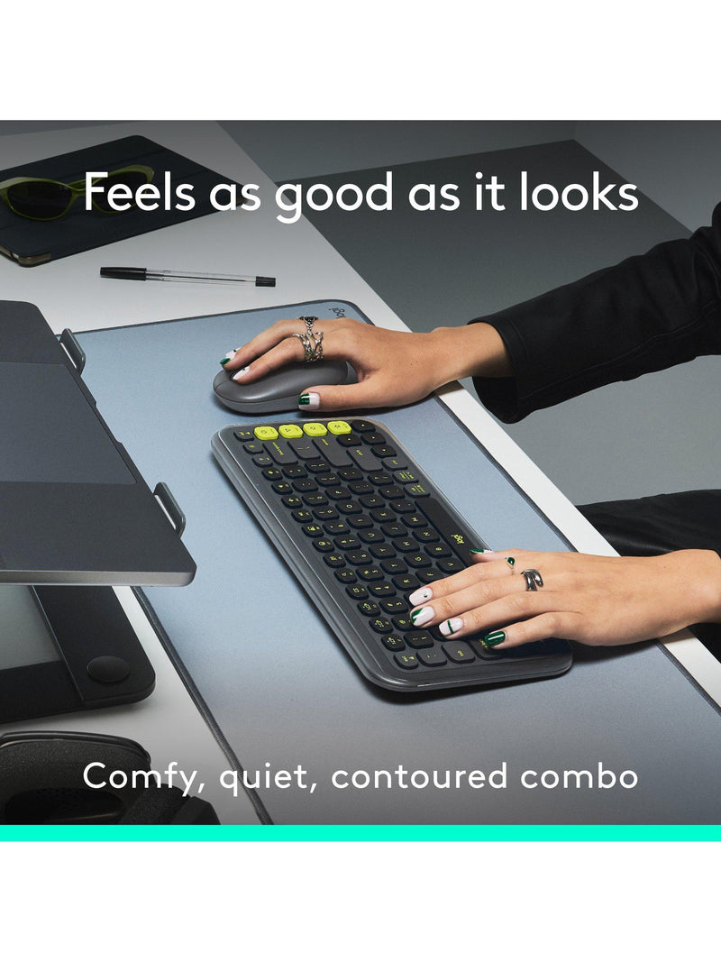 Logitech POP Icon Combo Tastatur Maus Graphit - Britisches Produkt