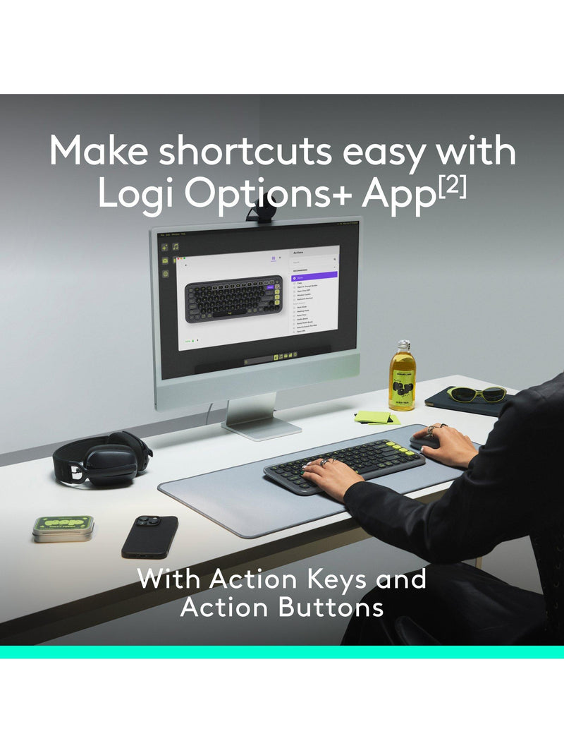 Logitech POP Icon Combo Tastatur Maus Graphit - Britisches Produkt