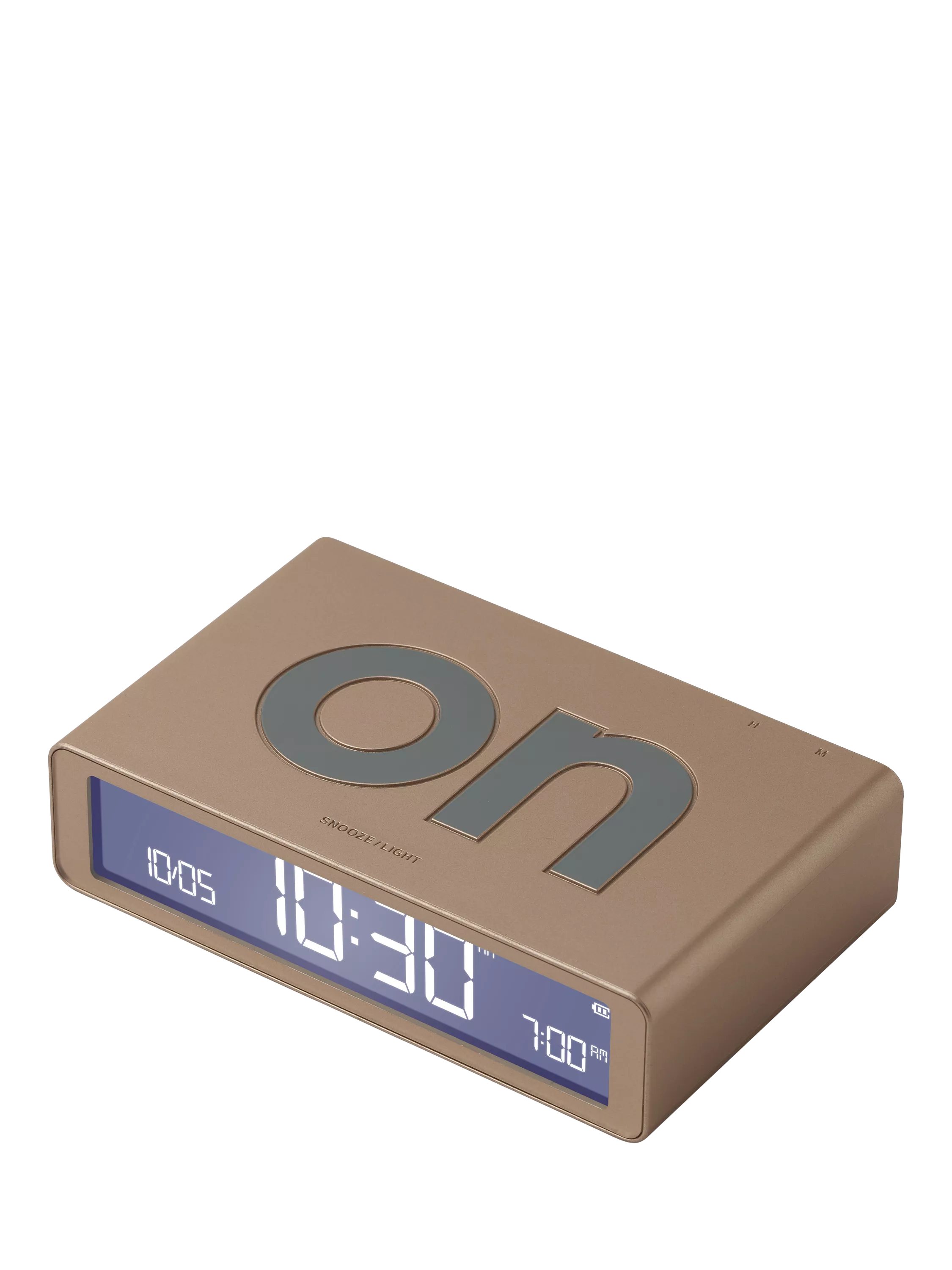 Lexon Flip Classic alarm clock brushed gold, UK version