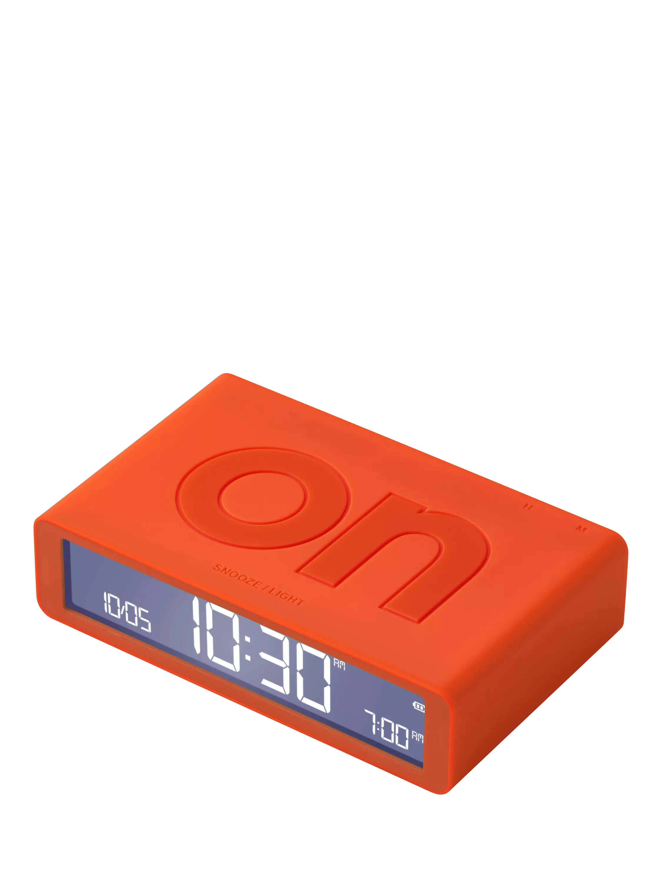 Lexon digital alarm clock orange - British product