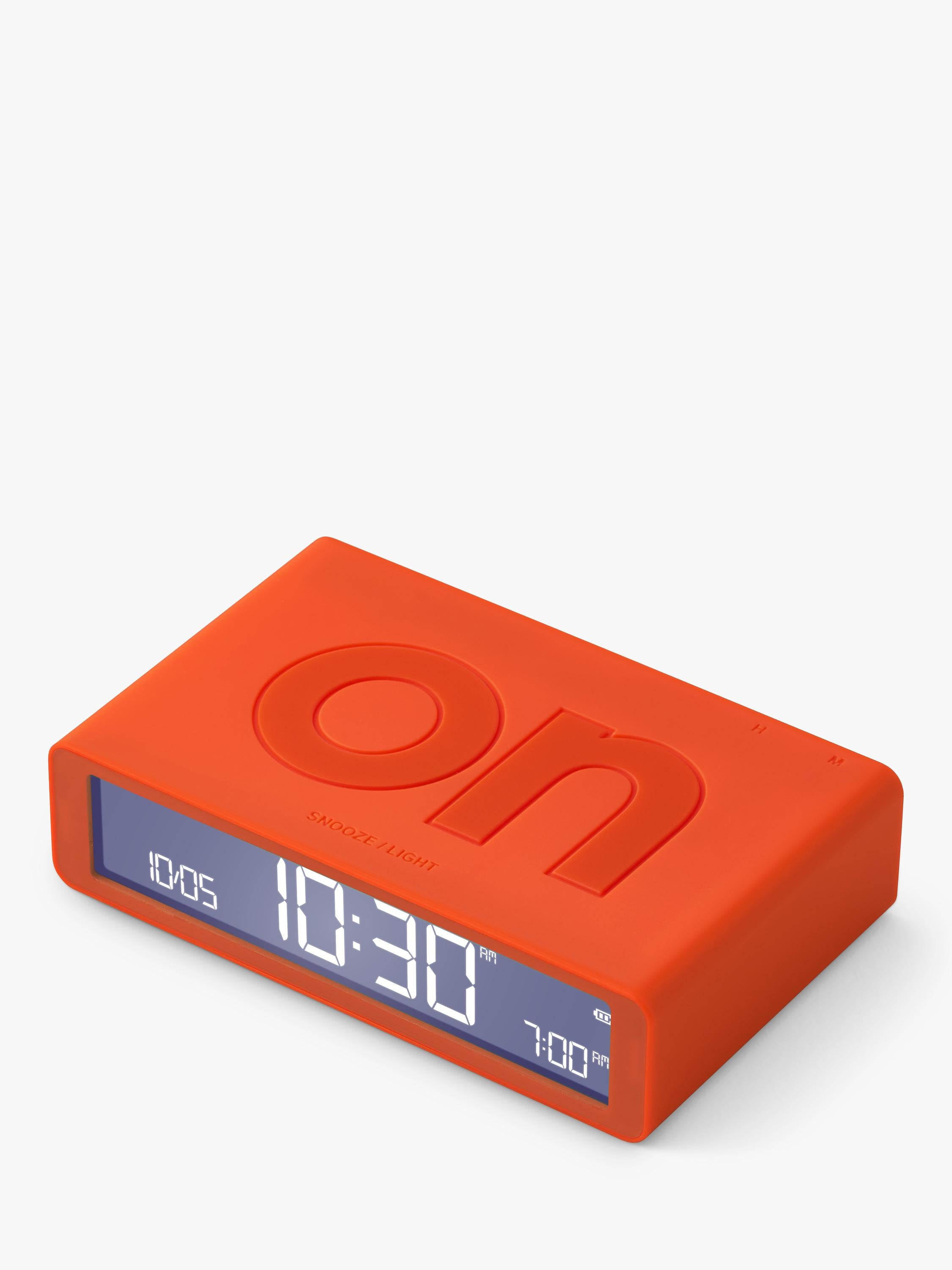 Lexon digital alarm clock orange - British product