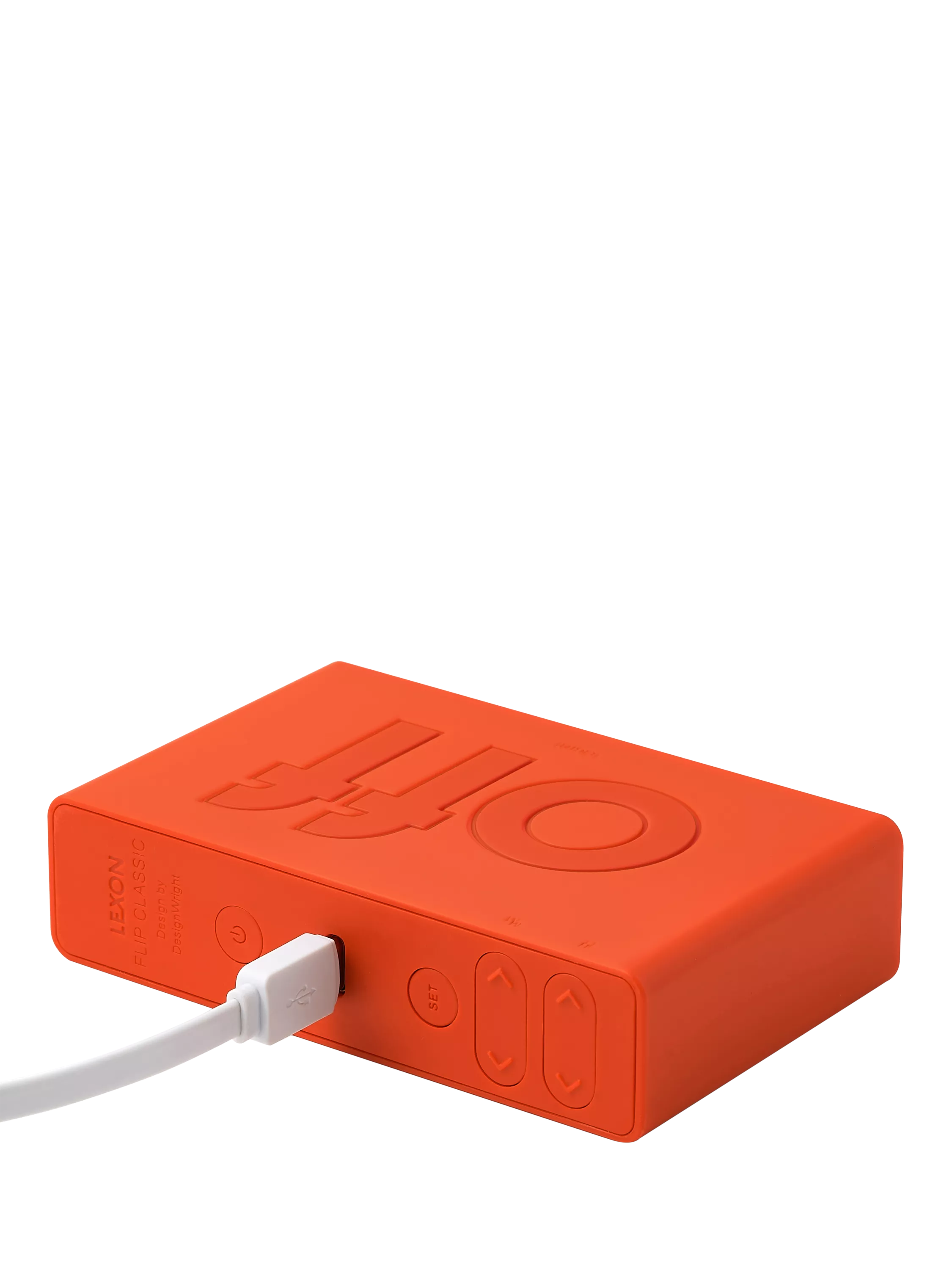 Lexon digital alarm clock orange - British product