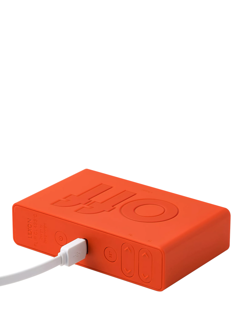 Lexon digital alarm clock orange - British product