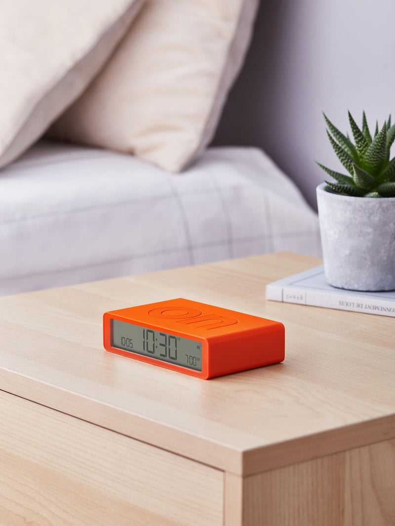 Lexon digital alarm clock orange - British product