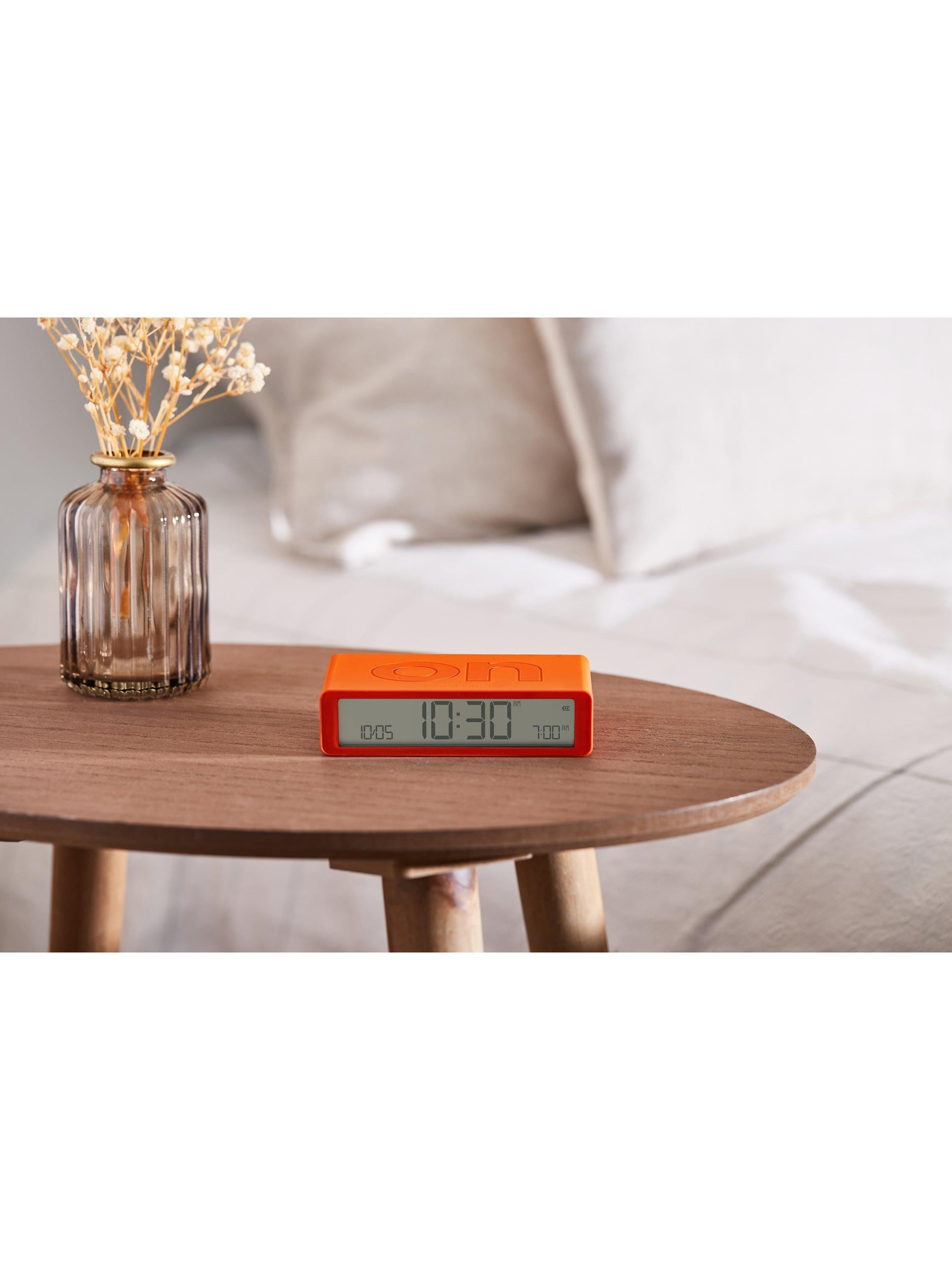 Lexon digital alarm clock orange - British product