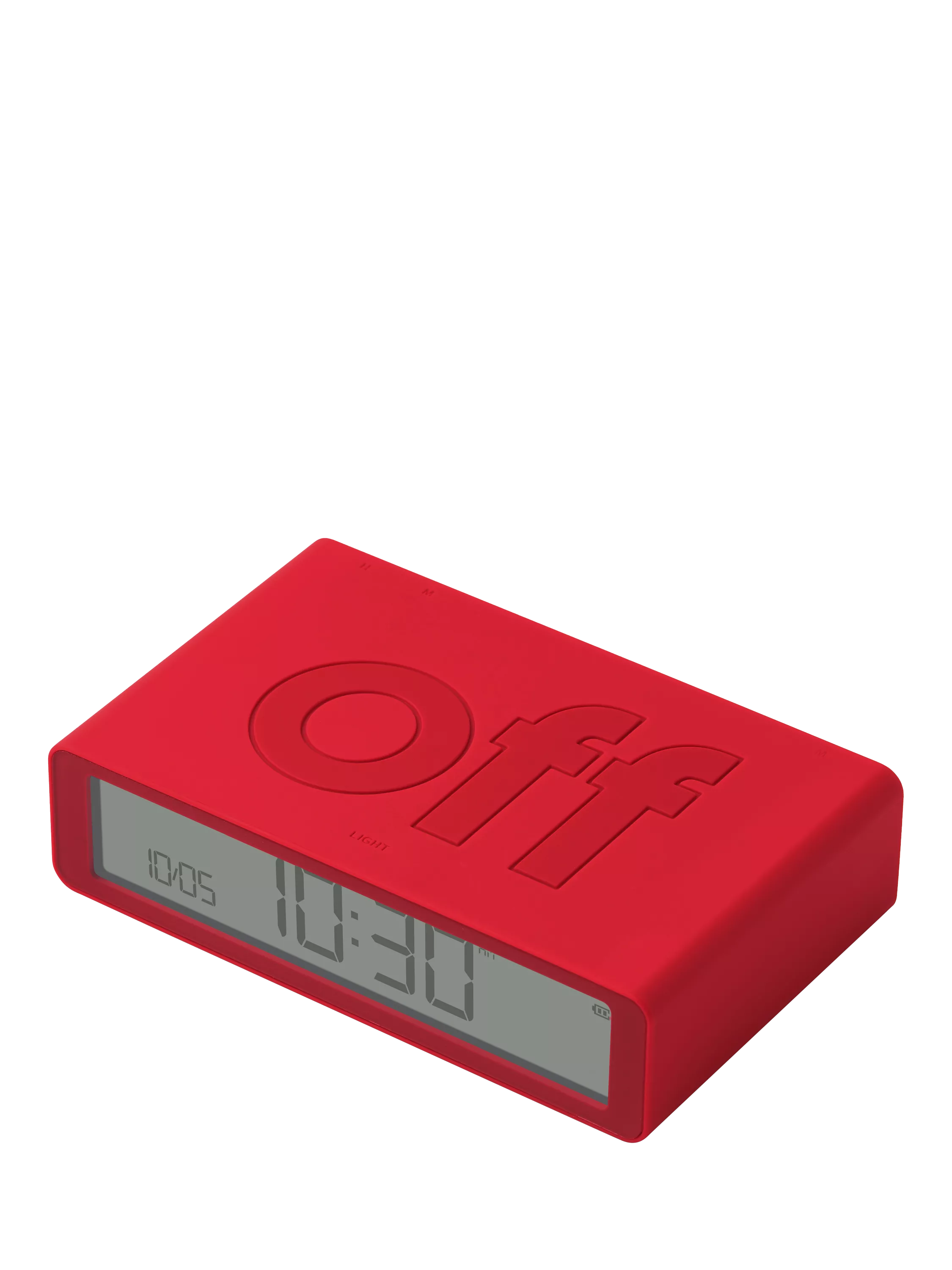 Lexon Flip Classic alarm clock red LCD display (British brand)