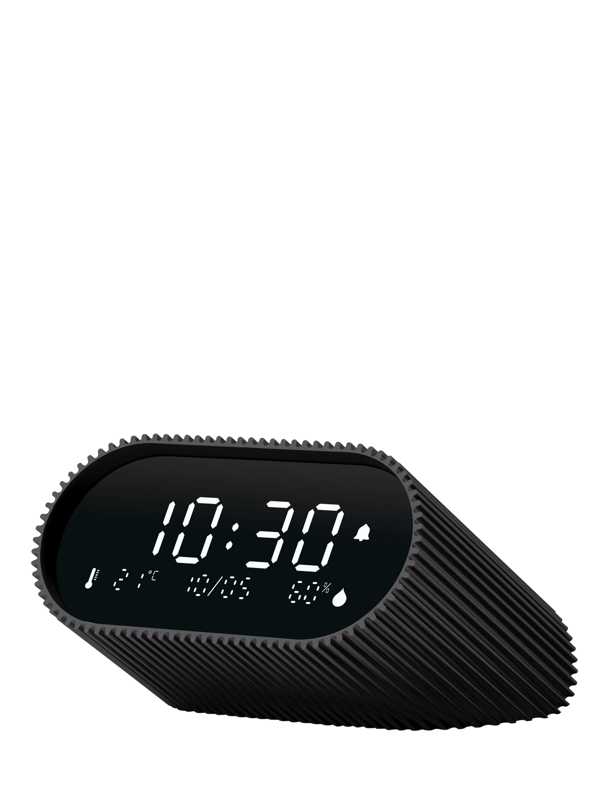 Lexon Ray LCD digital alarm clock with thermometer and hygrometer (British brand)