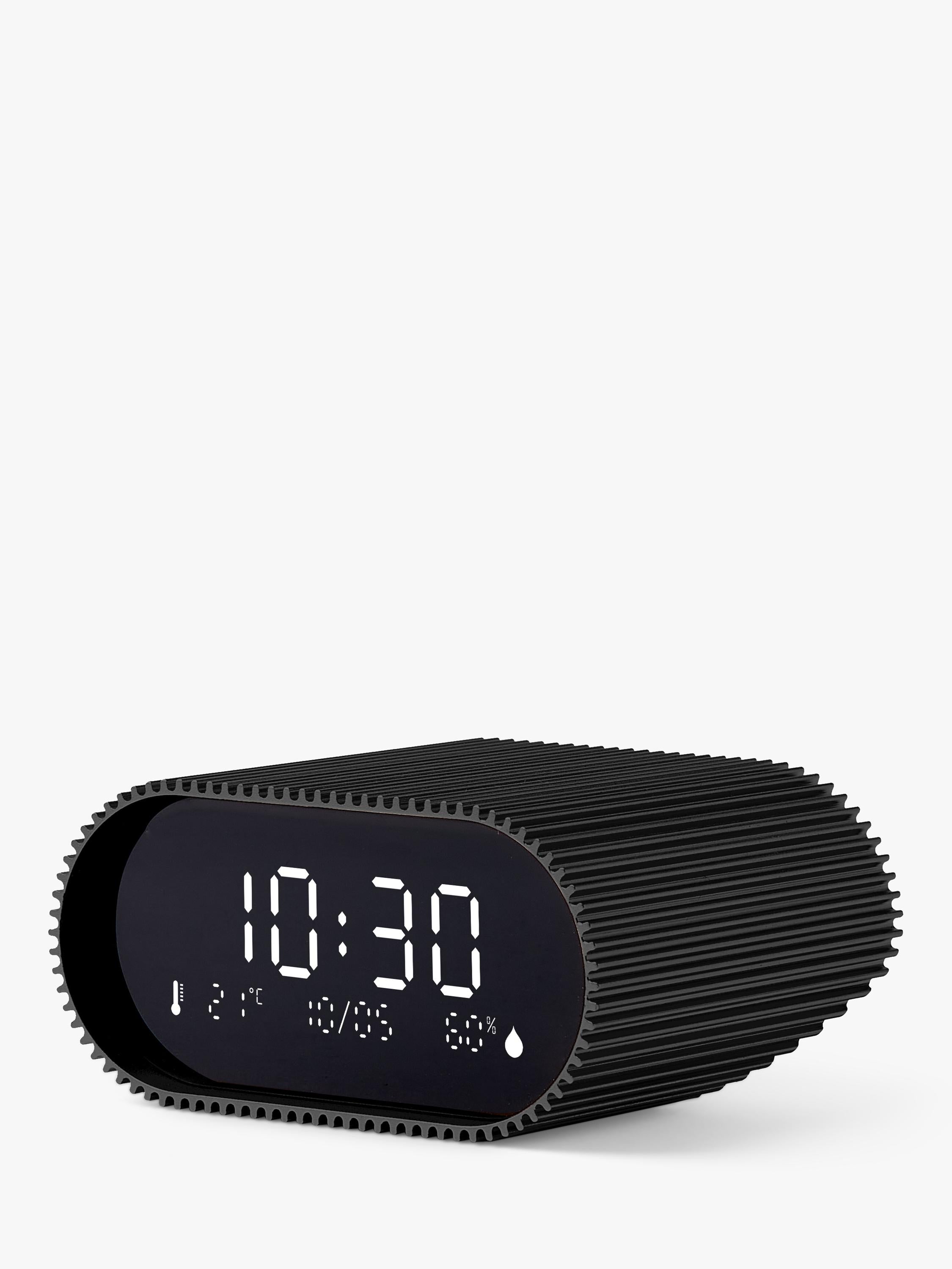 Lexon Ray LCD digital alarm clock with thermometer and hygrometer (British brand)