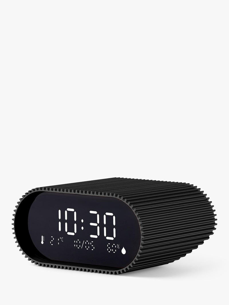 Lexon Ray LCD digital alarm clock with thermometer and hygrometer (British brand)